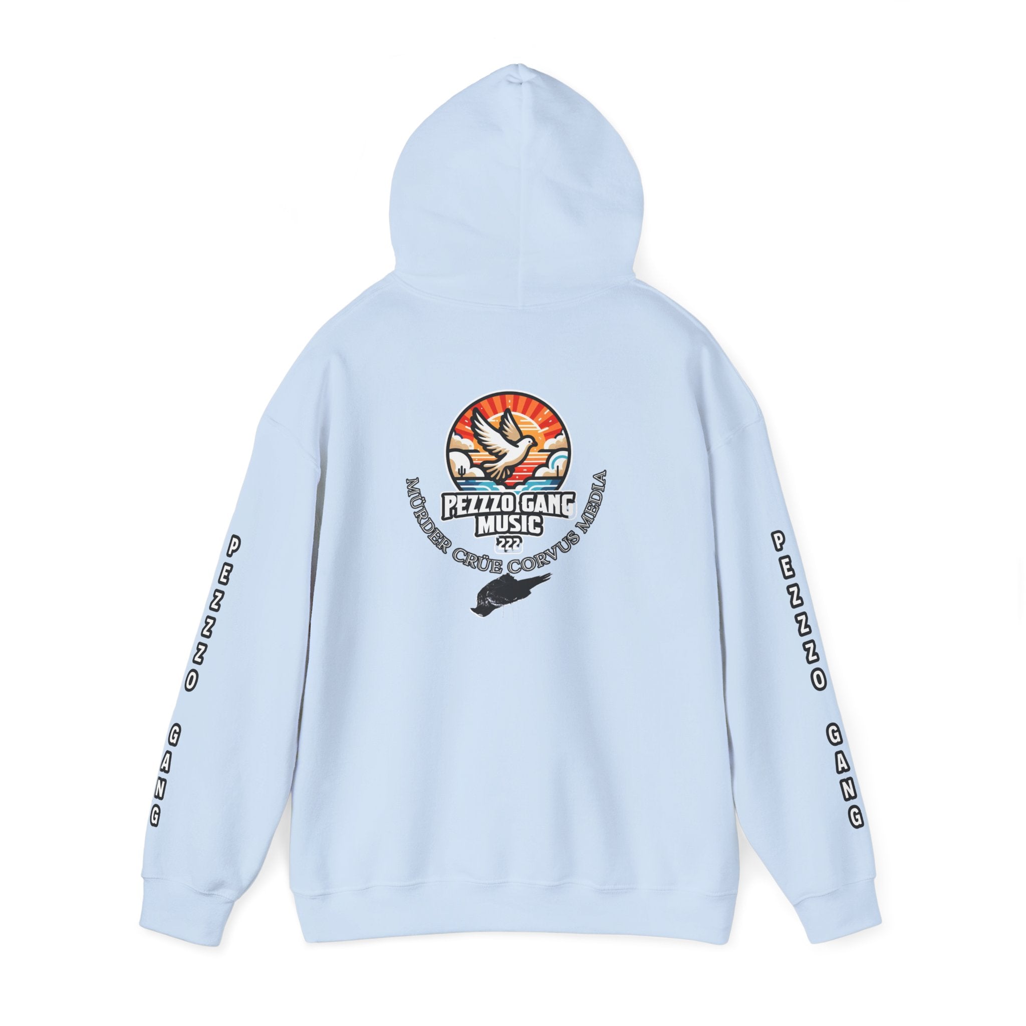 Pezzzo Gang & Mürder Crüe Collab Hoodie — Dove and Crow Contrast Graphic Pullover