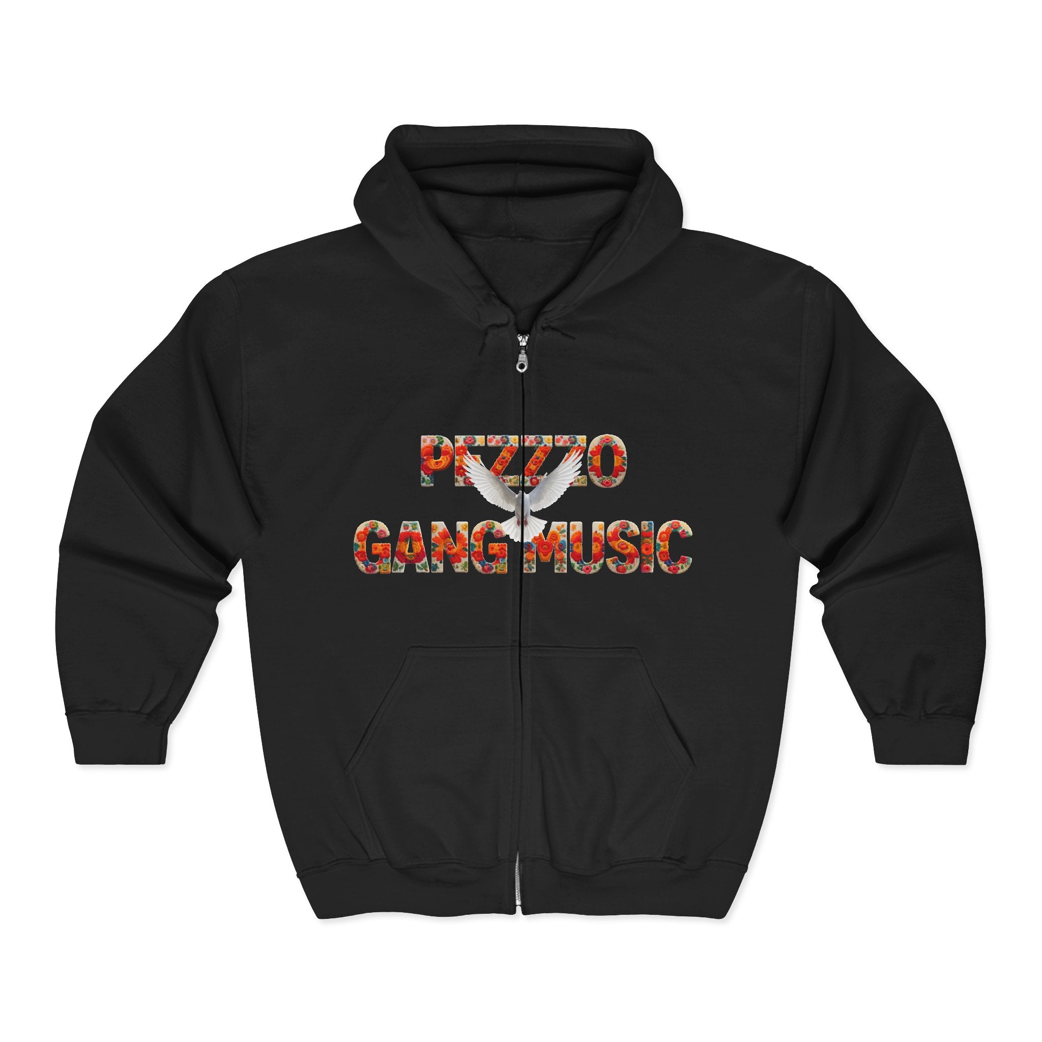 Pezzzo Gang Music Zip Hoodie — Vintage Dove Logo Music Band Apparel