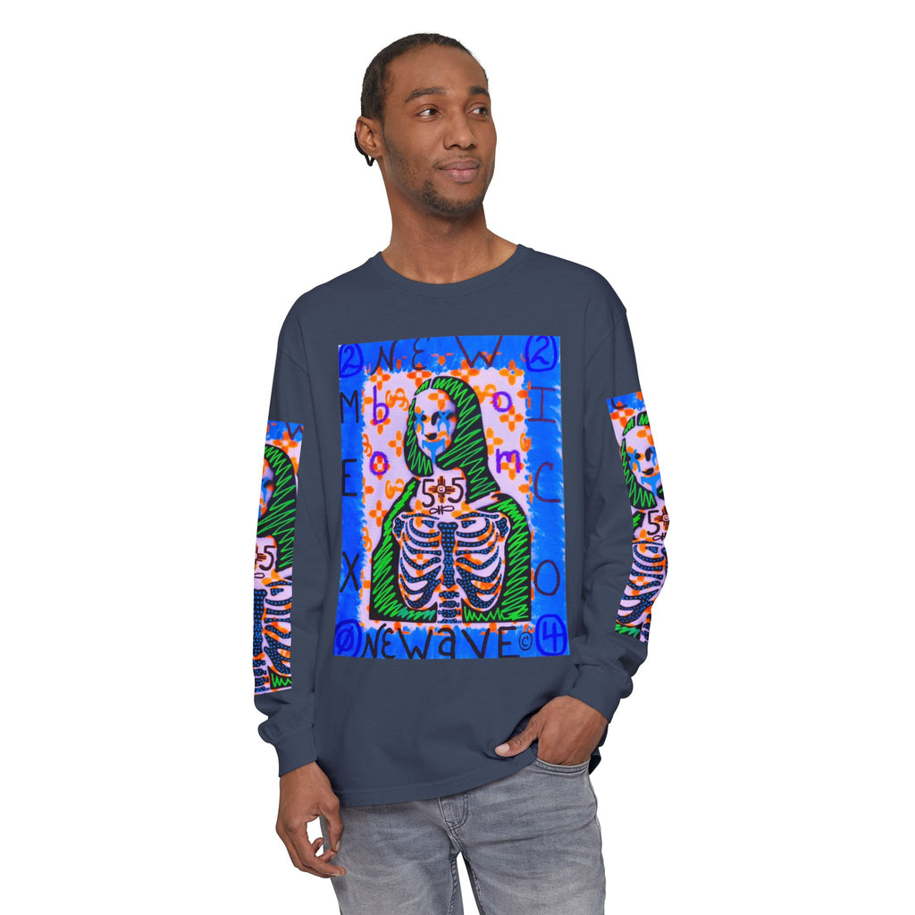 Skeleton Mona Lisa Long Sleeve Tee — 'New Wave' Graphic Shirt