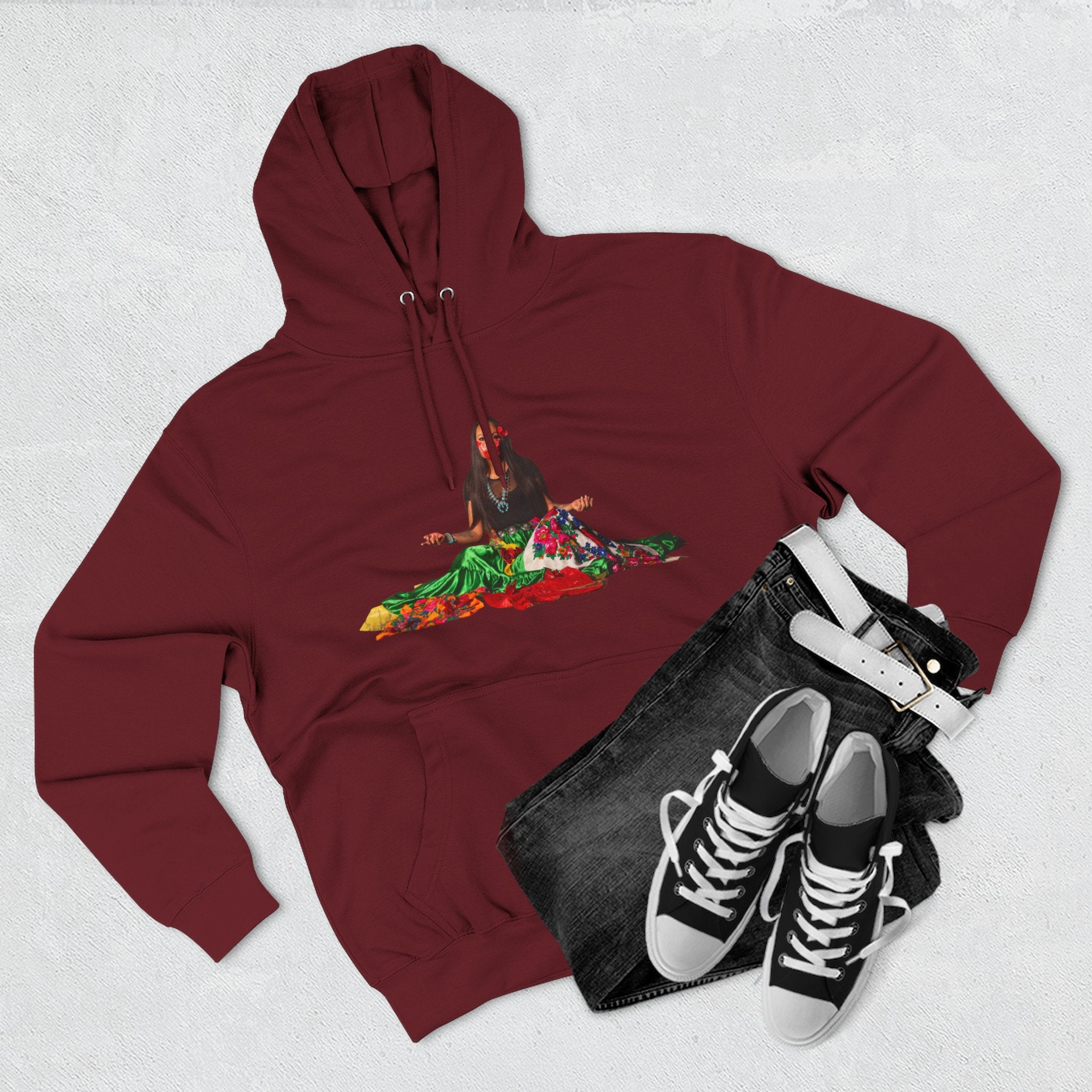 STOP MURDER: Diné - Limited Edition: Nikki- by Nicholas Harvey- Three-Panel Fleece Hoodie, Unique Gift for Artists, Comfortable Casual Wear