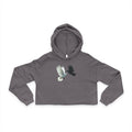 Pezzzo Dove & Corvus crow Pazzzo Gang Cropped Hoodie — White & Black Dove Graphic Women's Hoodie