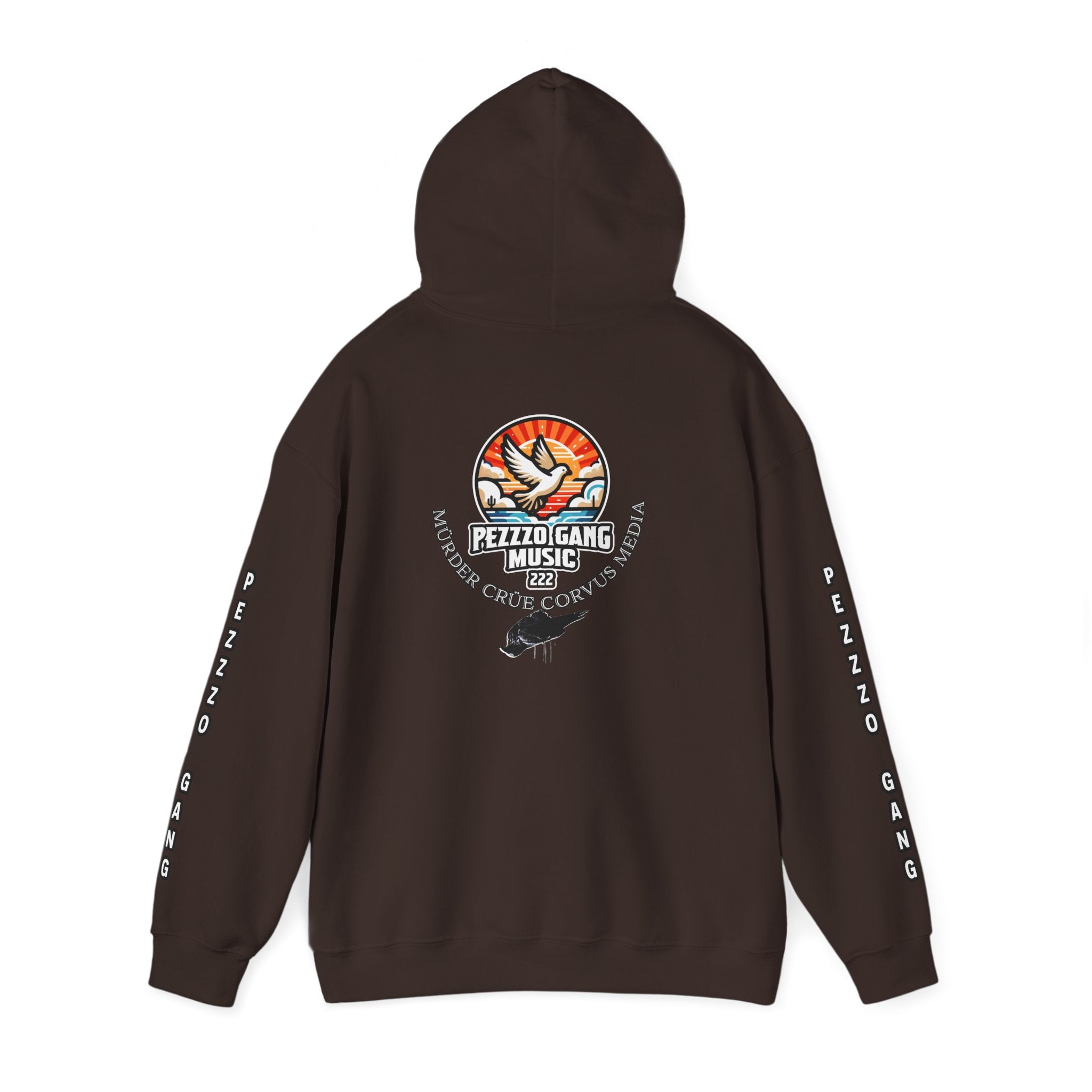 Pezzzo Gang & Mürder Crüe Collab Hoodie — Dove and Crow Contrast Graphic Pullover
