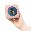 Mad Hattress Compact Jewelry Travel Case — Pink Portable Ring & Earring Organizer (Includes 'Stand For The Tea' Graphic)