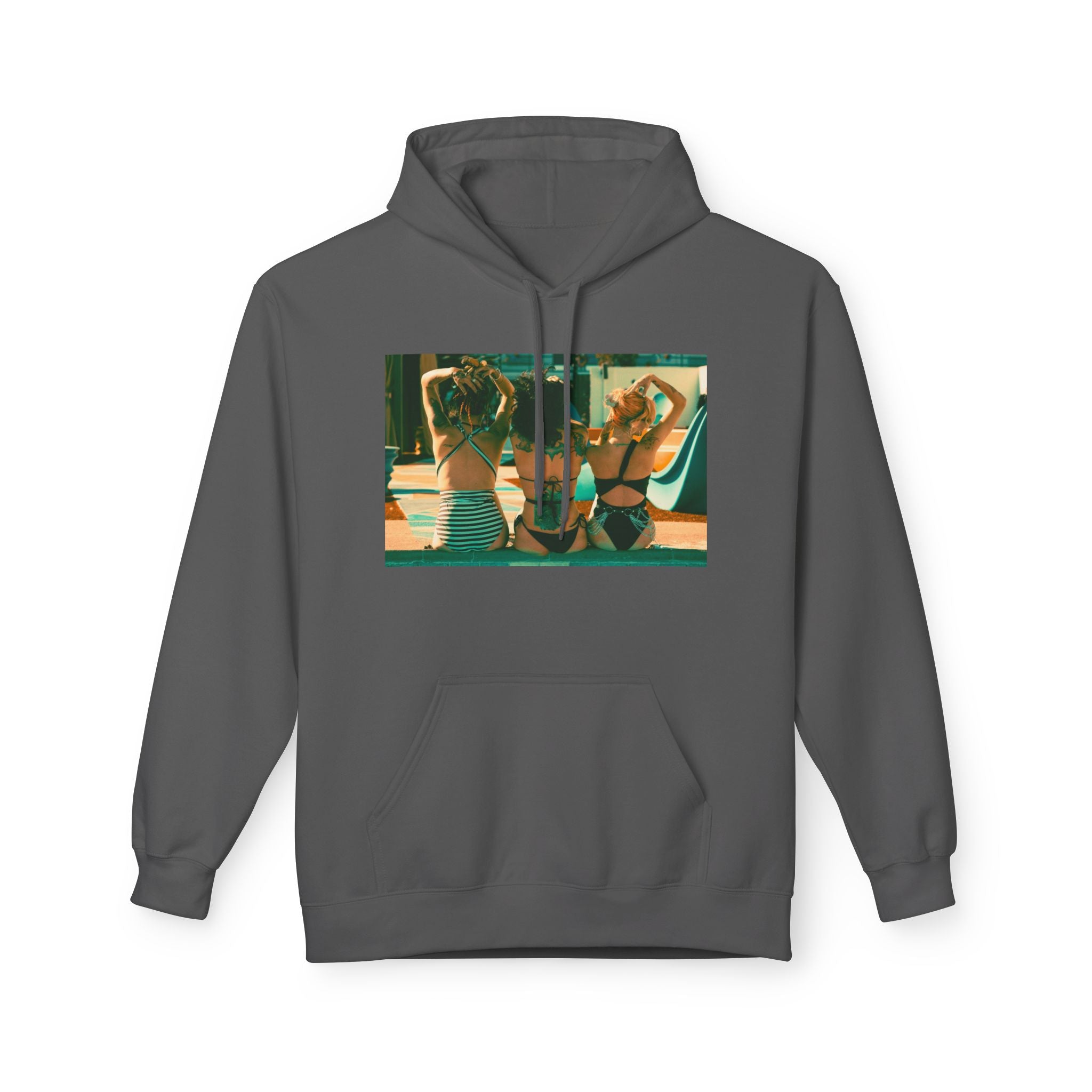 Retro Poolside Friends Hoodie — Vintage Bikini Photo Sweatshirt