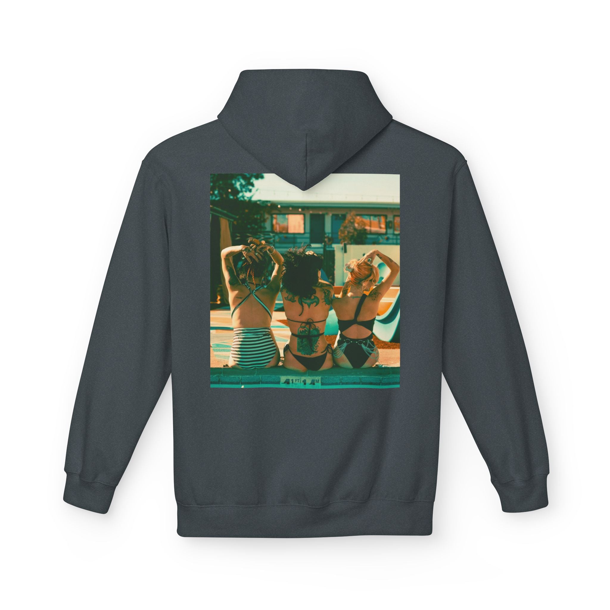 Retro Poolside Friends Hoodie — Vintage Bikini Photo Sweatshirt