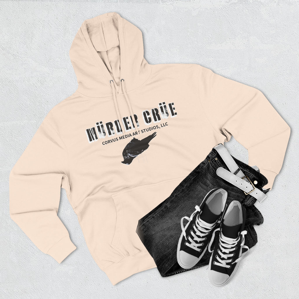 Steampunk crow Hoodie — 'Mürder Crüe' Graphic Fleece Hoodie with Feathered Raven Design