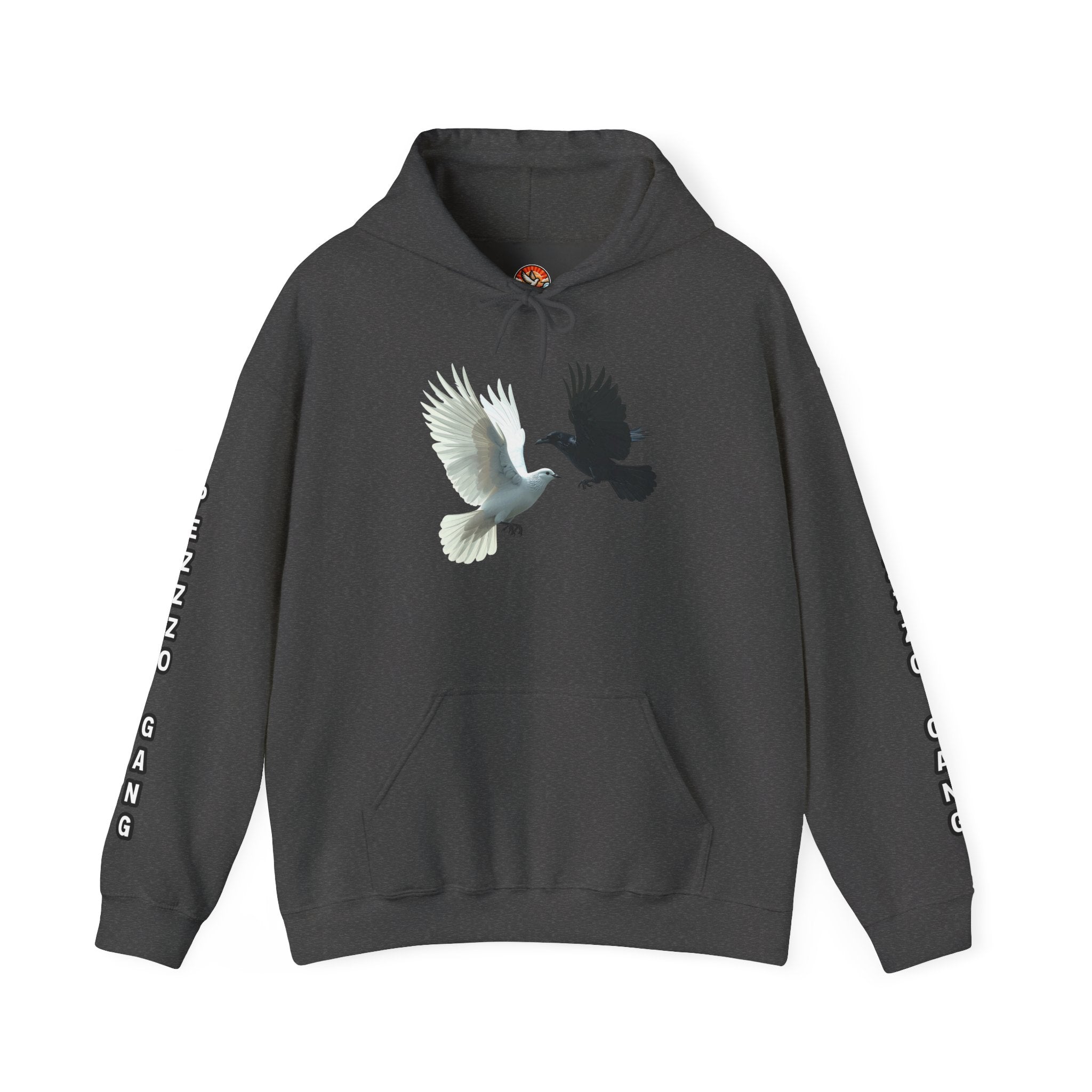 Pezzzo Gang & Mürder Crüe Collab Hoodie — Dove and Crow Contrast Graphic Pullover