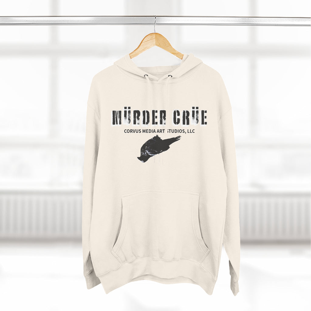 Steampunk crow Hoodie — 'Mürder Crüe' Graphic Fleece Hoodie with Feathered Raven Design