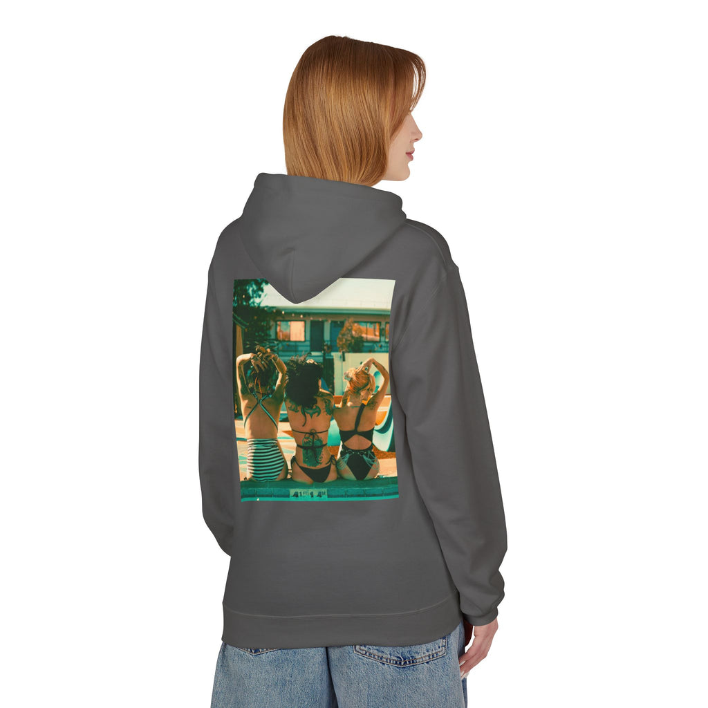 Retro Poolside Friends Hoodie — Vintage Bikini Photo Sweatshirt