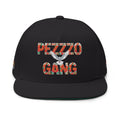 PEZZZO Gang Embroidered Flat Bill Cap — Floral Logo Snapback Hat