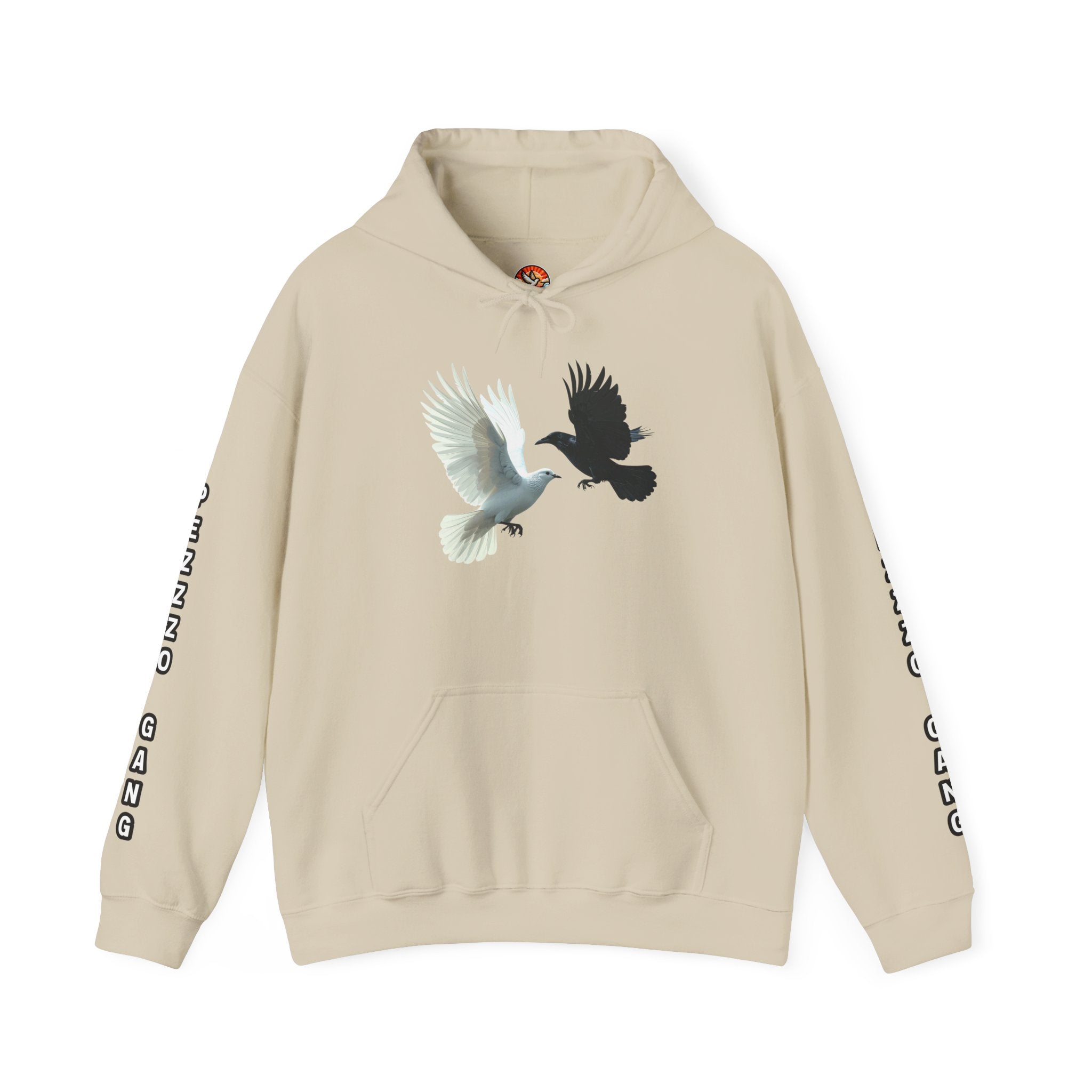 Pezzzo Gang & Mürder Crüe Collab Hoodie — Dove and Crow Contrast Graphic Pullover