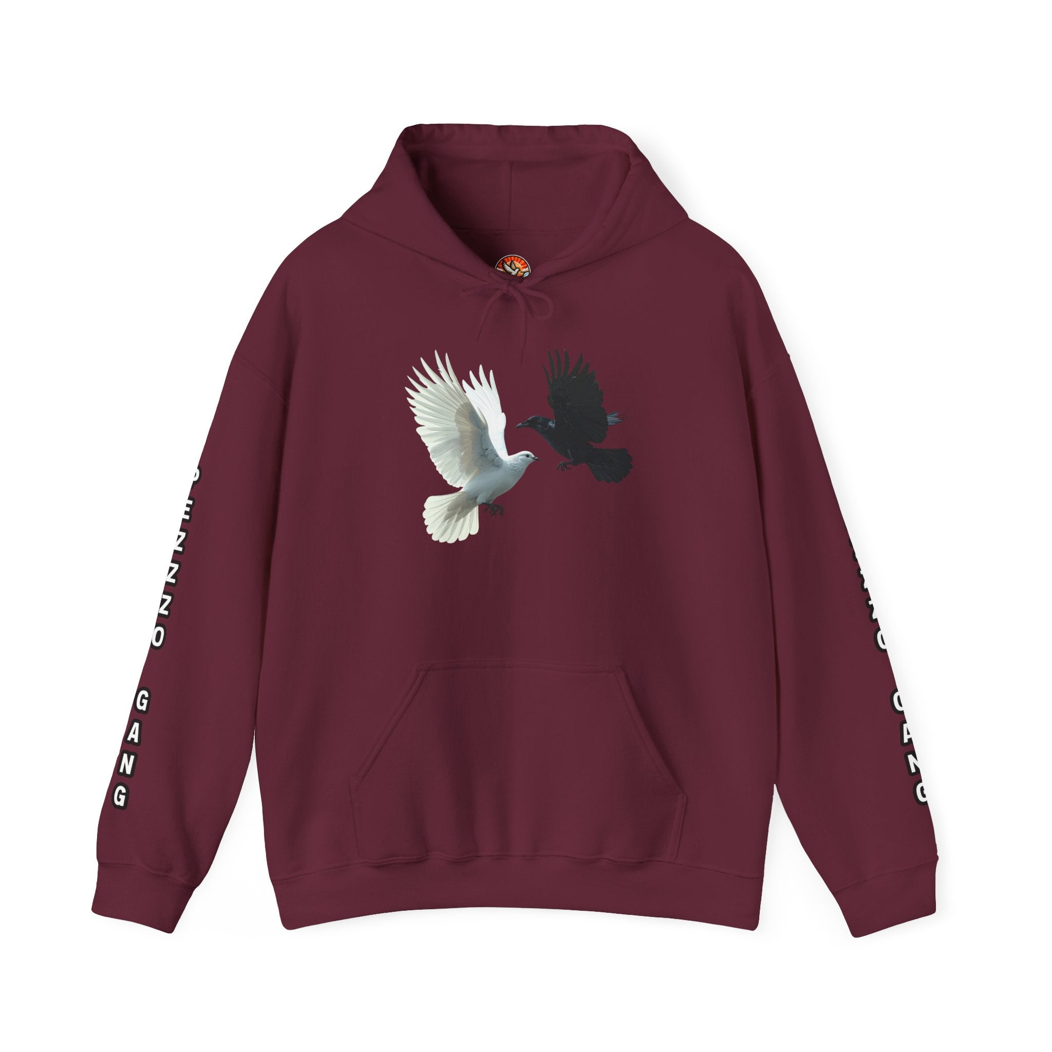 Pezzzo Gang & Mürder Crüe Collab Hoodie — Dove and Crow Contrast Graphic Pullover