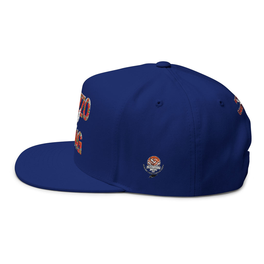 PEZZZO Gang Embroidered Flat Bill Cap — Floral Logo Snapback Hat