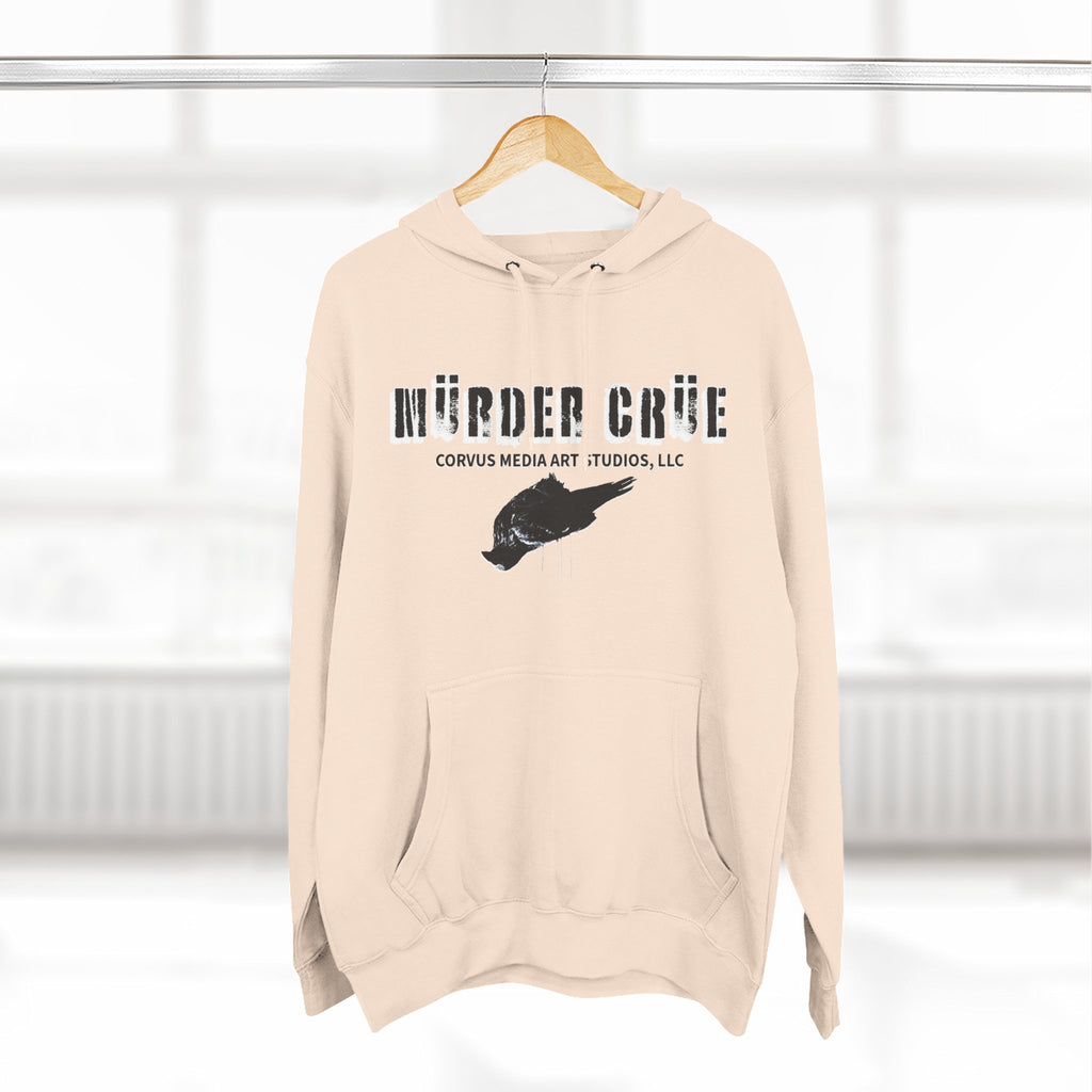 Steampunk crow Hoodie — 'Mürder Crüe' Graphic Fleece Hoodie with Feathered Raven Design