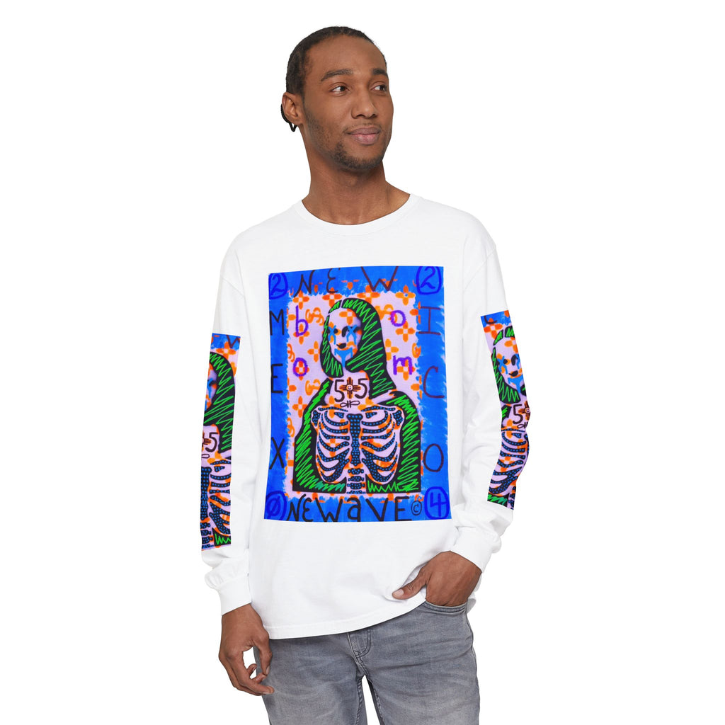 Skeleton Mona Lisa Long Sleeve Tee — 'New Wave' Graphic Shirt