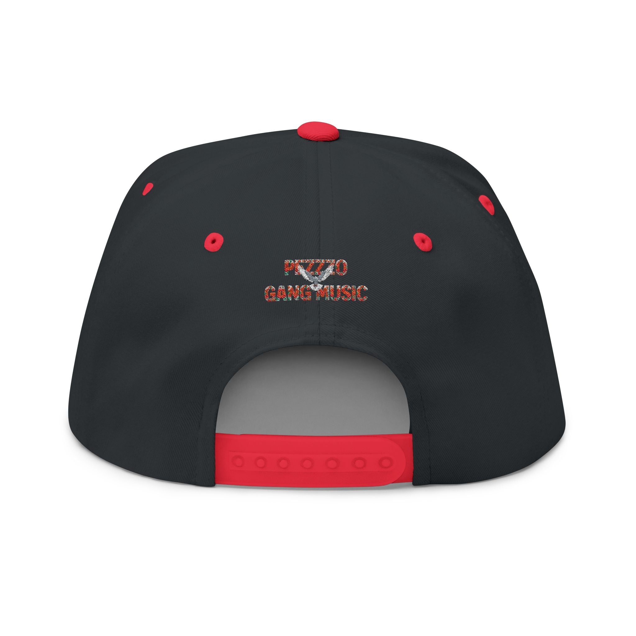 PEZZZO Gang Embroidered Flat Bill Cap — Floral Logo Snapback Hat