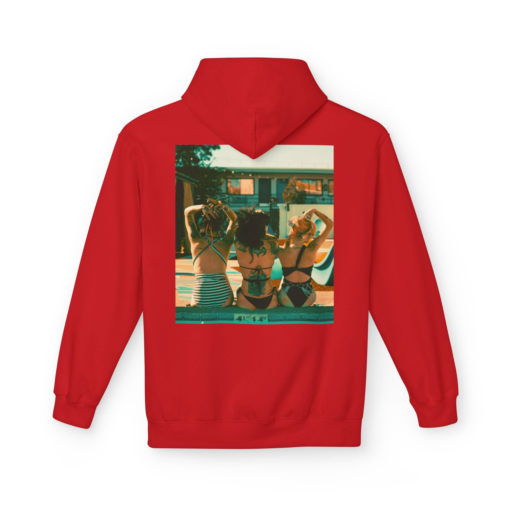 Retro Poolside Friends Hoodie — Vintage Bikini Photo Sweatshirt