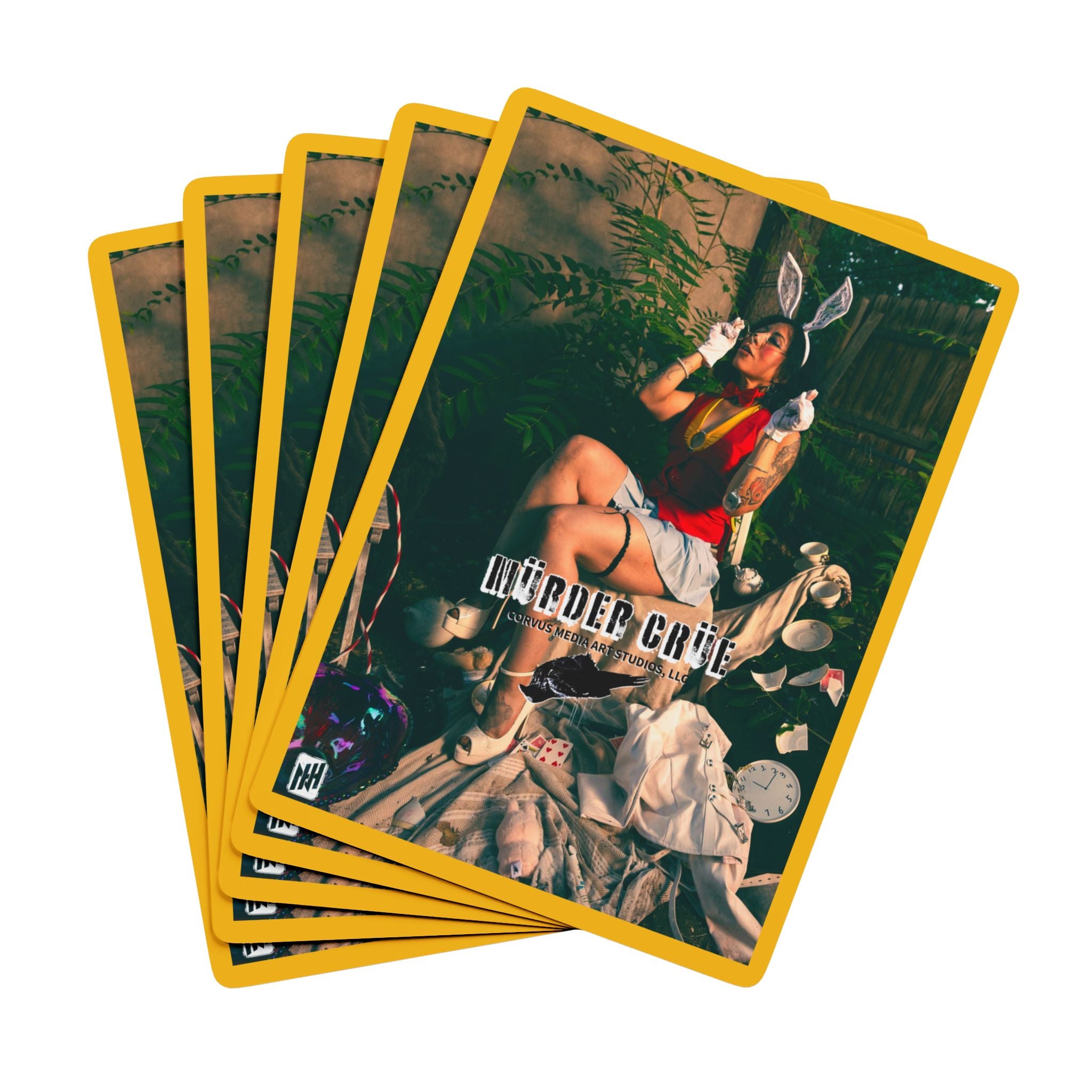 White Rabbit Poker Playing Cards by Nicholas Harvey- Unique Card Deck, Game Night Essential, Gift for Gamers, Collector's Item, Outdoor Party Must-Have