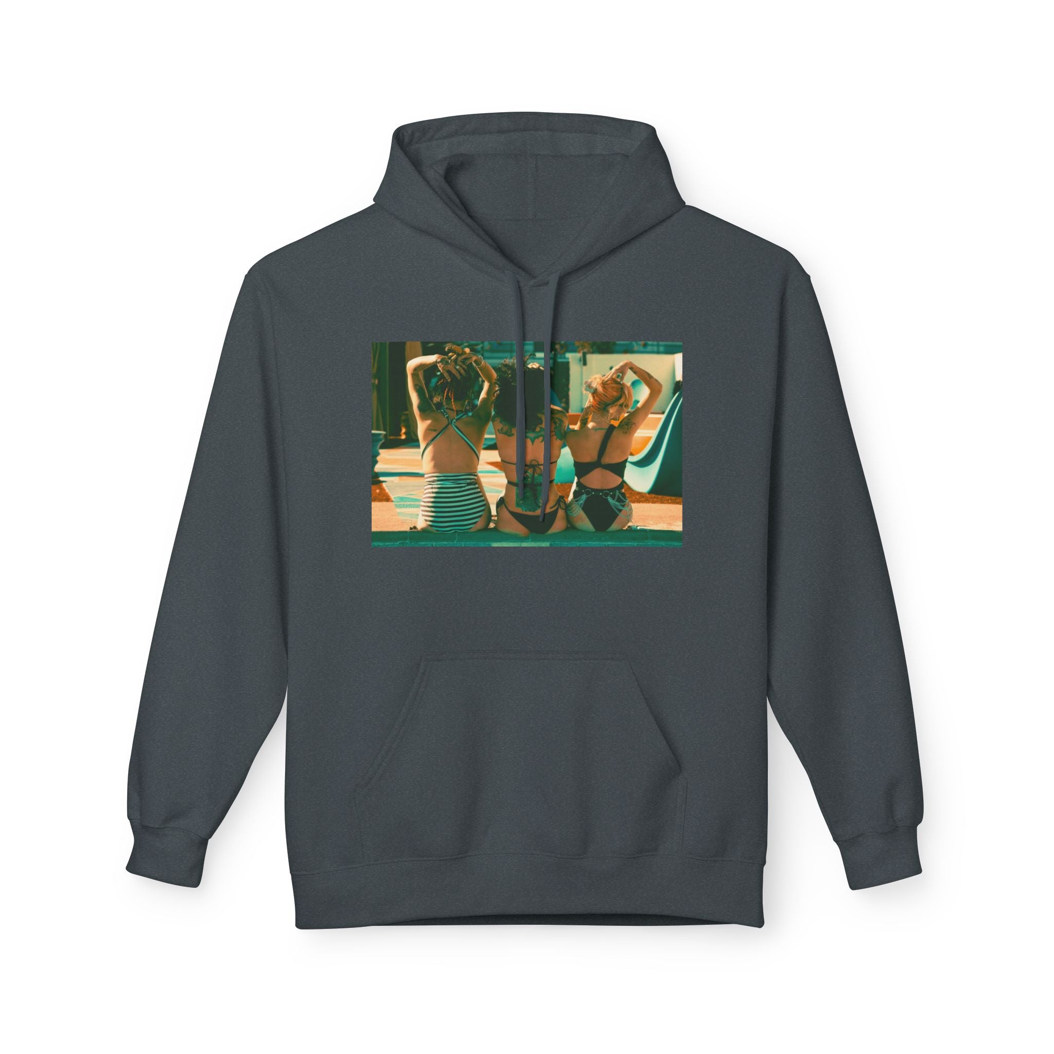 Retro Poolside Friends Hoodie — Vintage Bikini Photo Sweatshirt