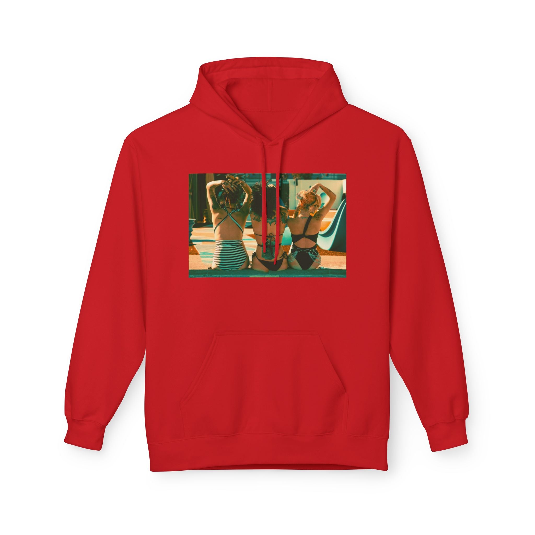 Retro Poolside Friends Hoodie — Vintage Bikini Photo Sweatshirt