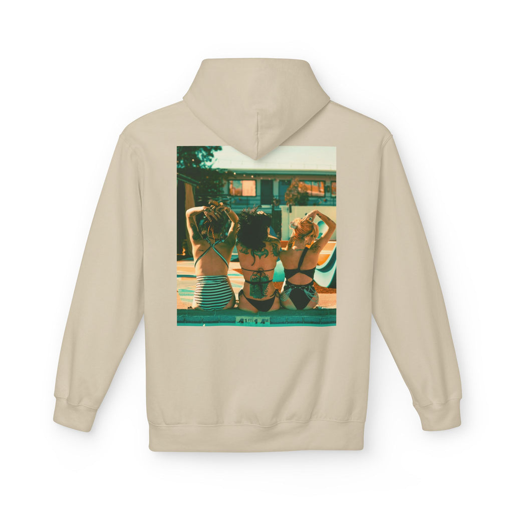 Retro Poolside Friends Hoodie — Vintage Bikini Photo Sweatshirt