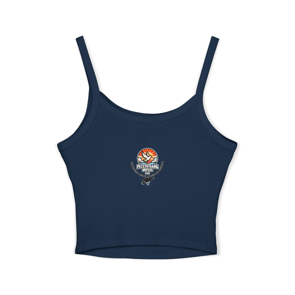 Pezzzo Gang Floral Crop Tank — Women's Spaghetti Strap Graphic Tank Top