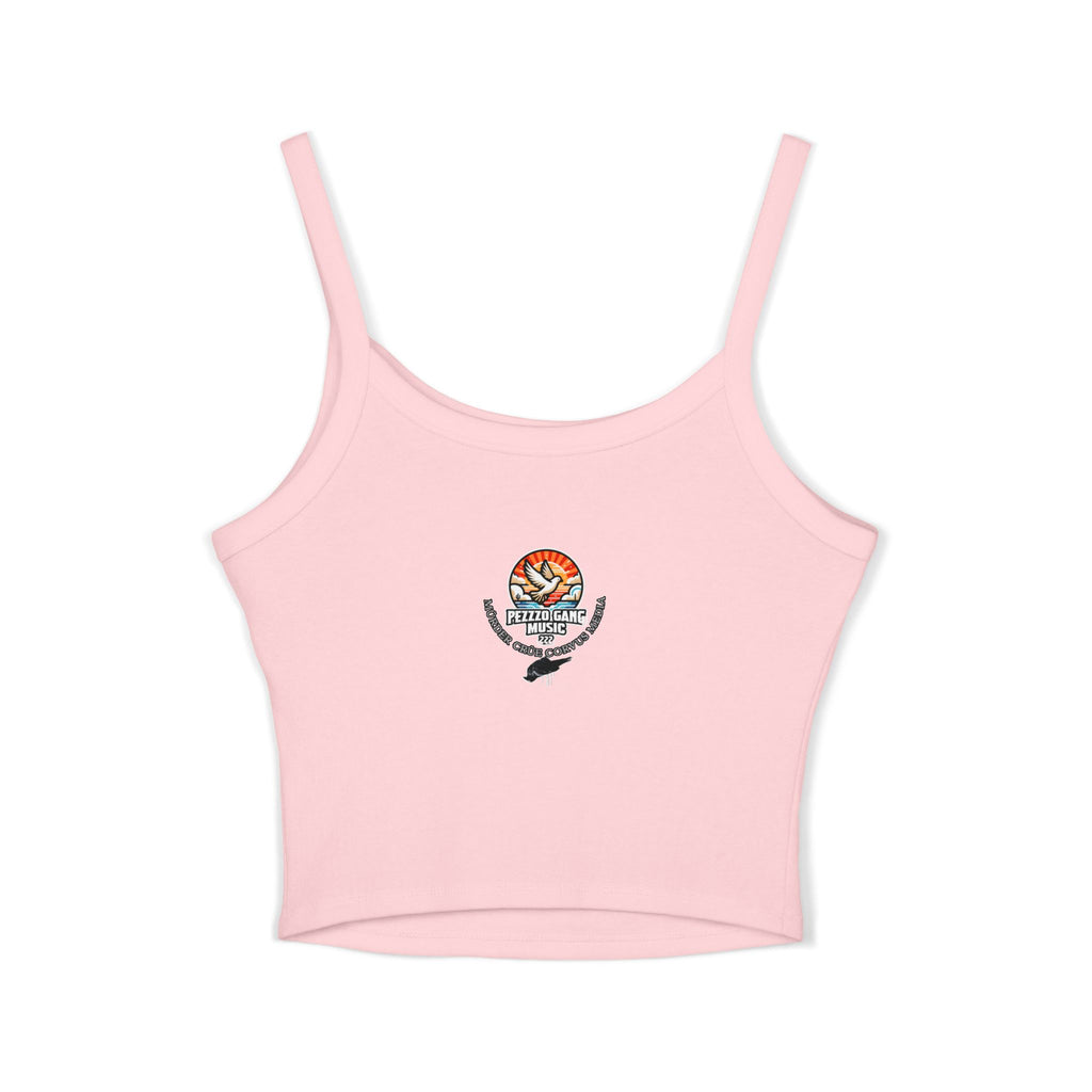 Pezzzo Gang Floral Crop Tank — Women's Spaghetti Strap Graphic Tank Top