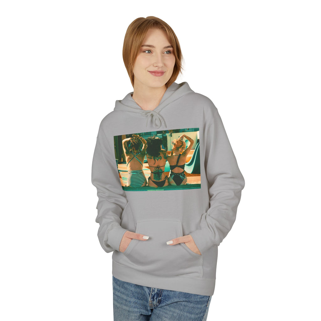 Retro Poolside Friends Hoodie — Vintage Bikini Photo Sweatshirt