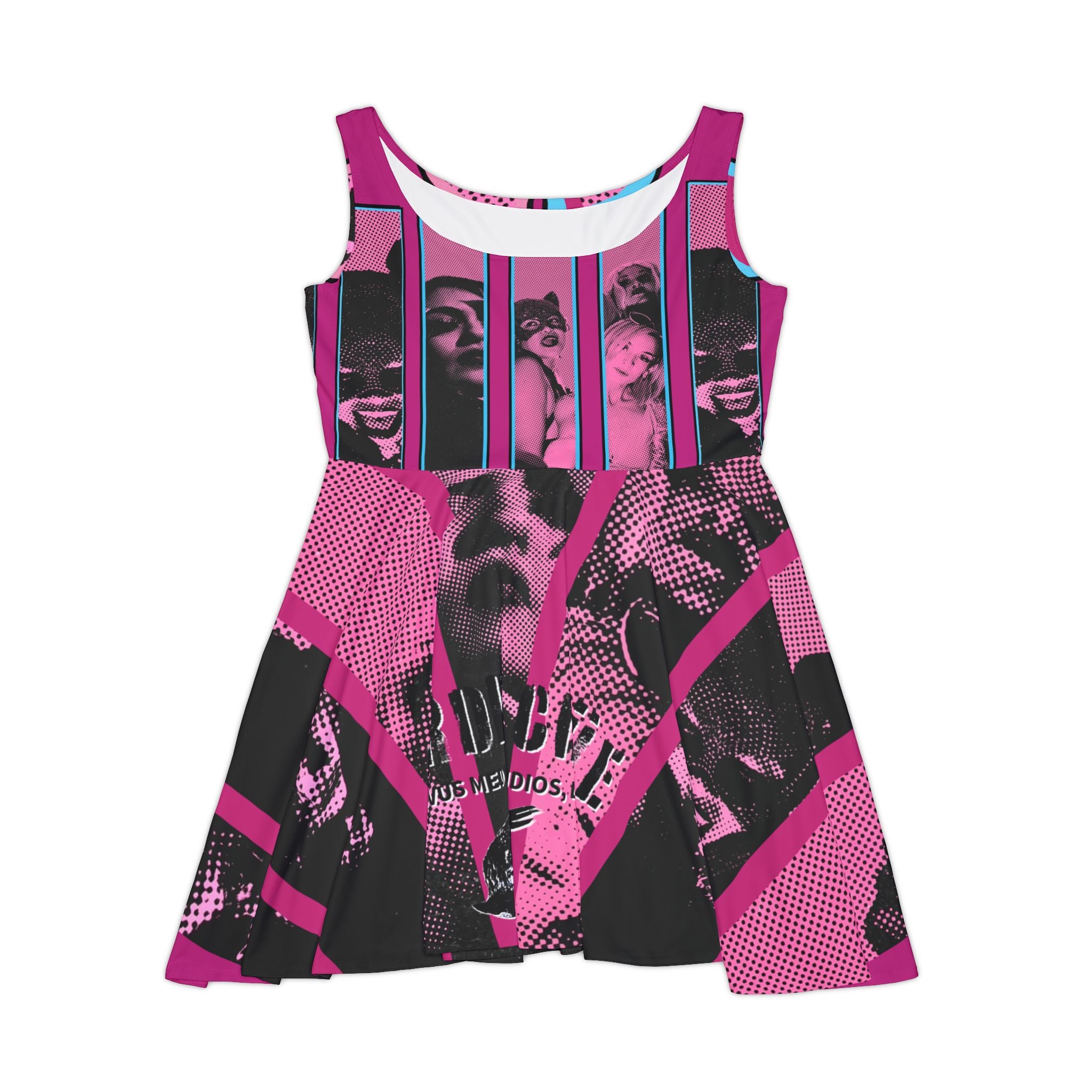 Baddies Mürder Crüe by Factor VIII- Graphic Women's Skater Dress, Trendy Casual Wear, Festival Outfit, Summer Dress, Art Inspired Fashion, Unique Party Dress