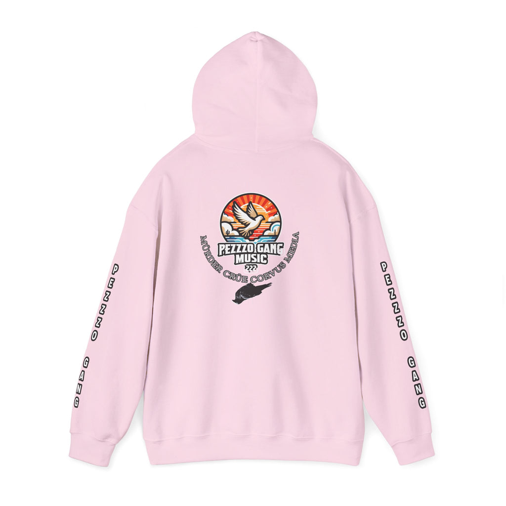 Pezzzo Gang & Mürder Crüe Collab Hoodie — Dove and Crow Contrast Graphic Pullover