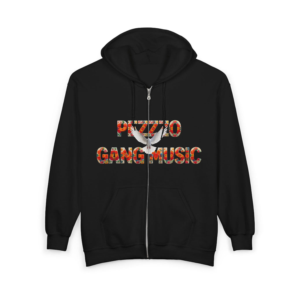 Pezzzo Gang Music Zip Hoodie — Vintage Dove Logo Music Band Apparel