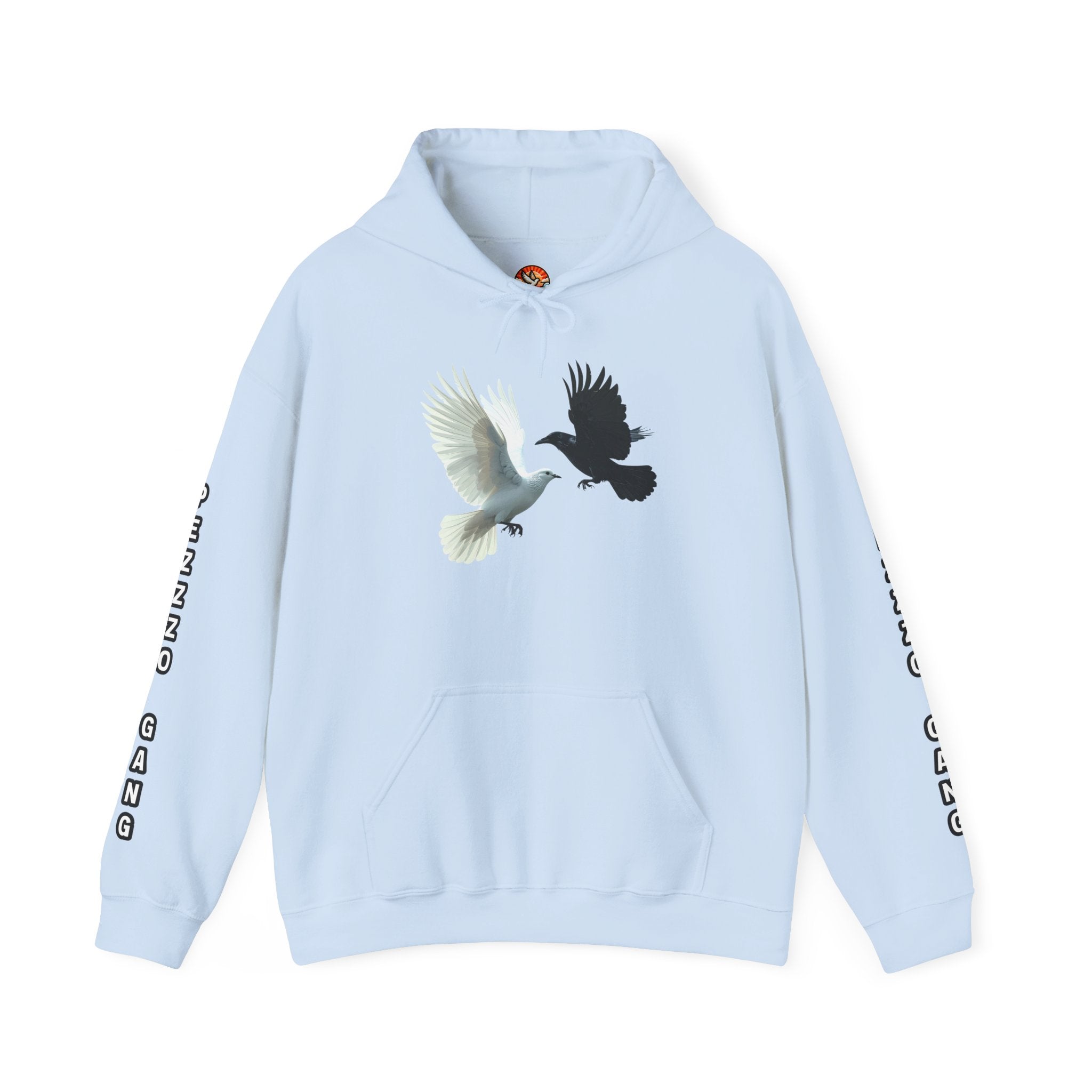 Pezzzo Gang & Mürder Crüe Collab Hoodie — Dove and Crow Contrast Graphic Pullover