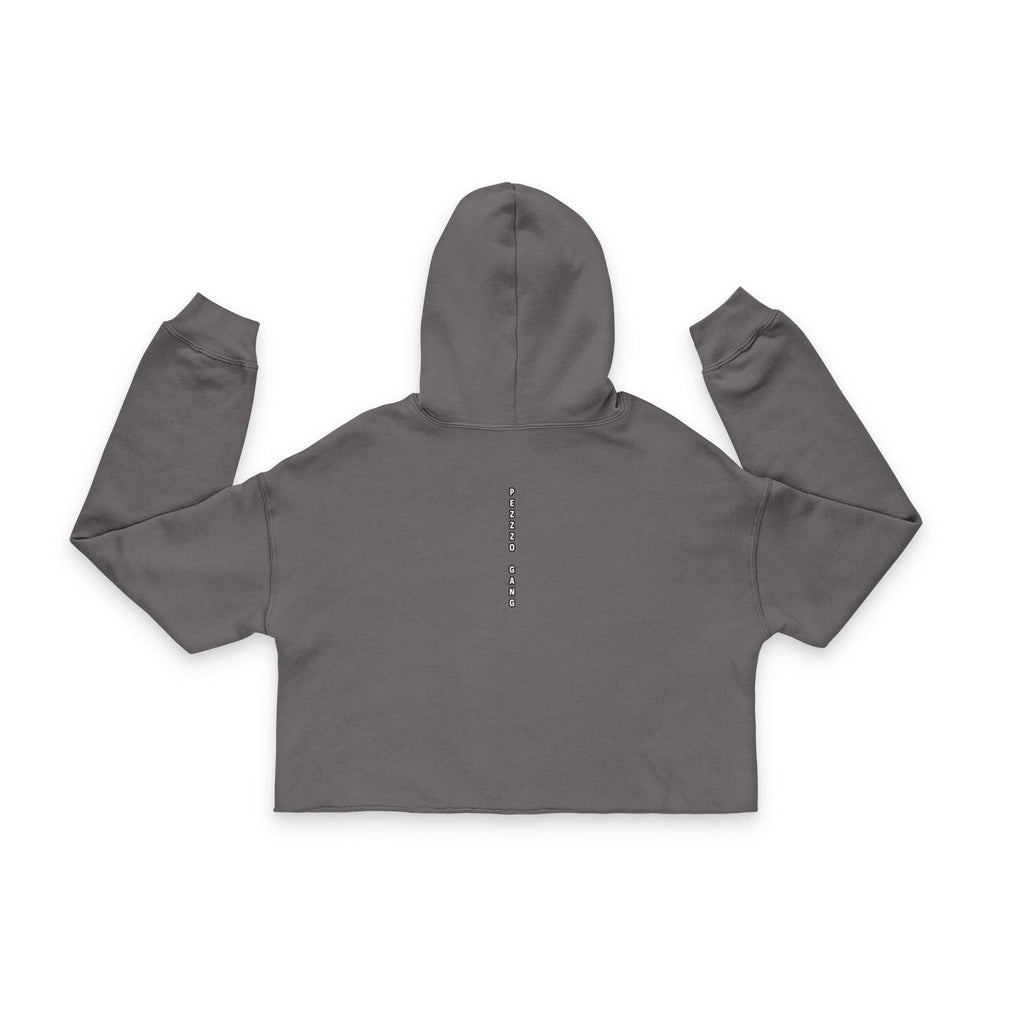 Pezzzo Dove & Corvus crow Pazzzo Gang Cropped Hoodie — White & Black Dove Graphic Women's Hoodie