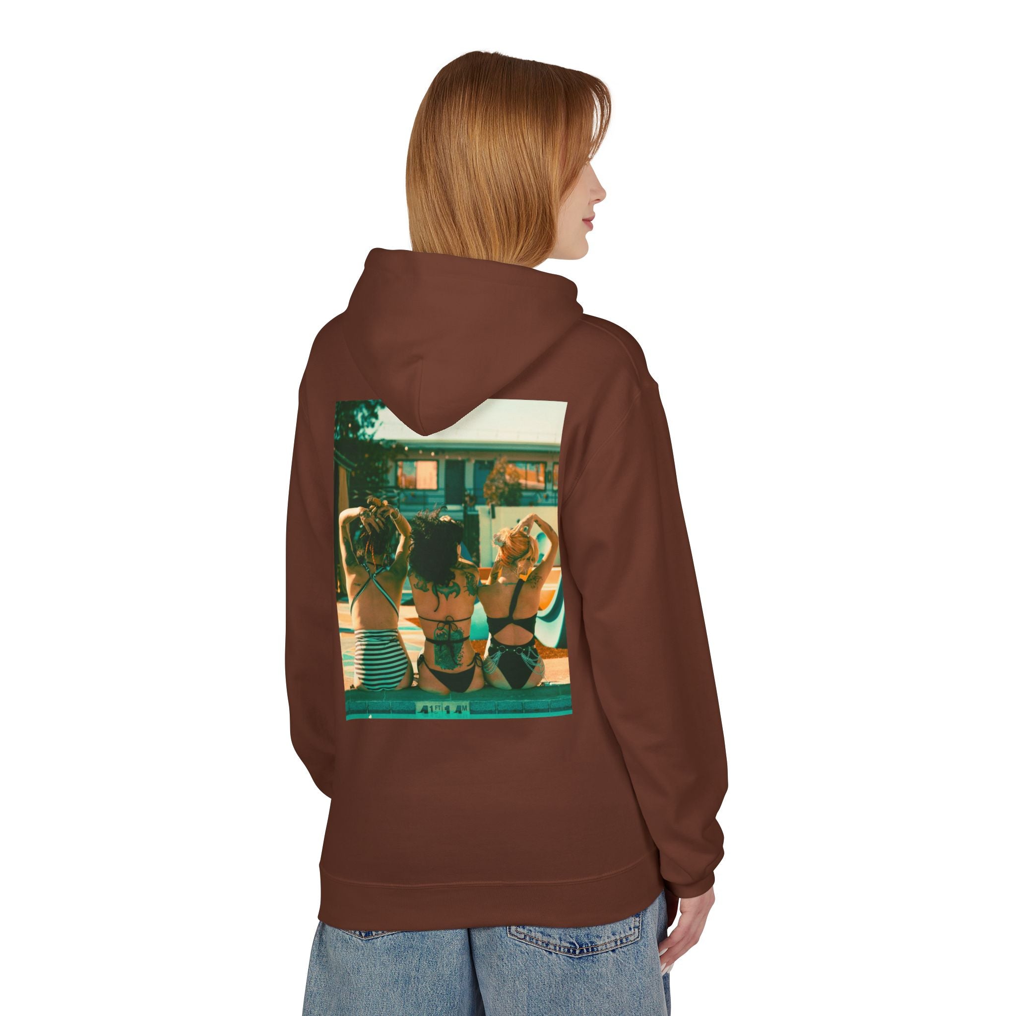 Retro Poolside Friends Hoodie — Vintage Bikini Photo Sweatshirt