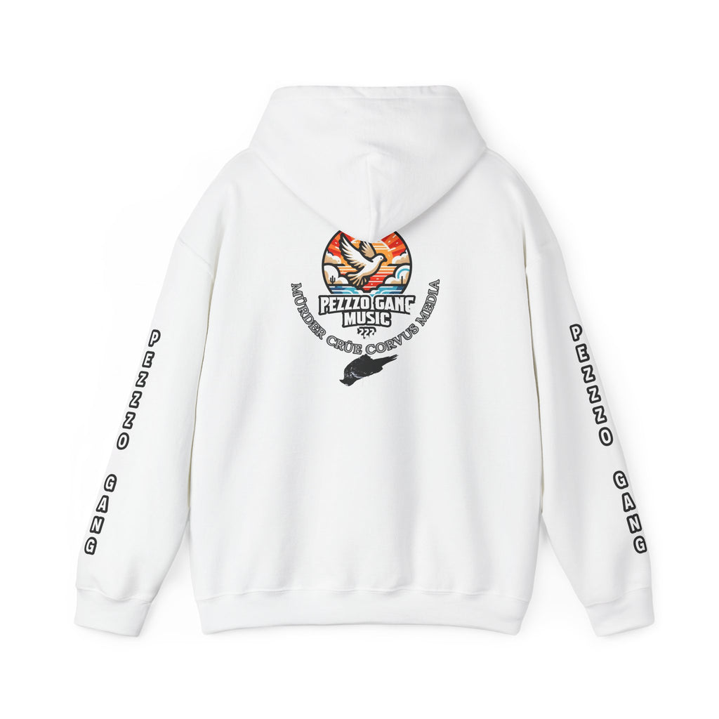 Pezzzo Gang & Mürder Crüe Collab Hoodie — Dove and Crow Contrast Graphic Pullover