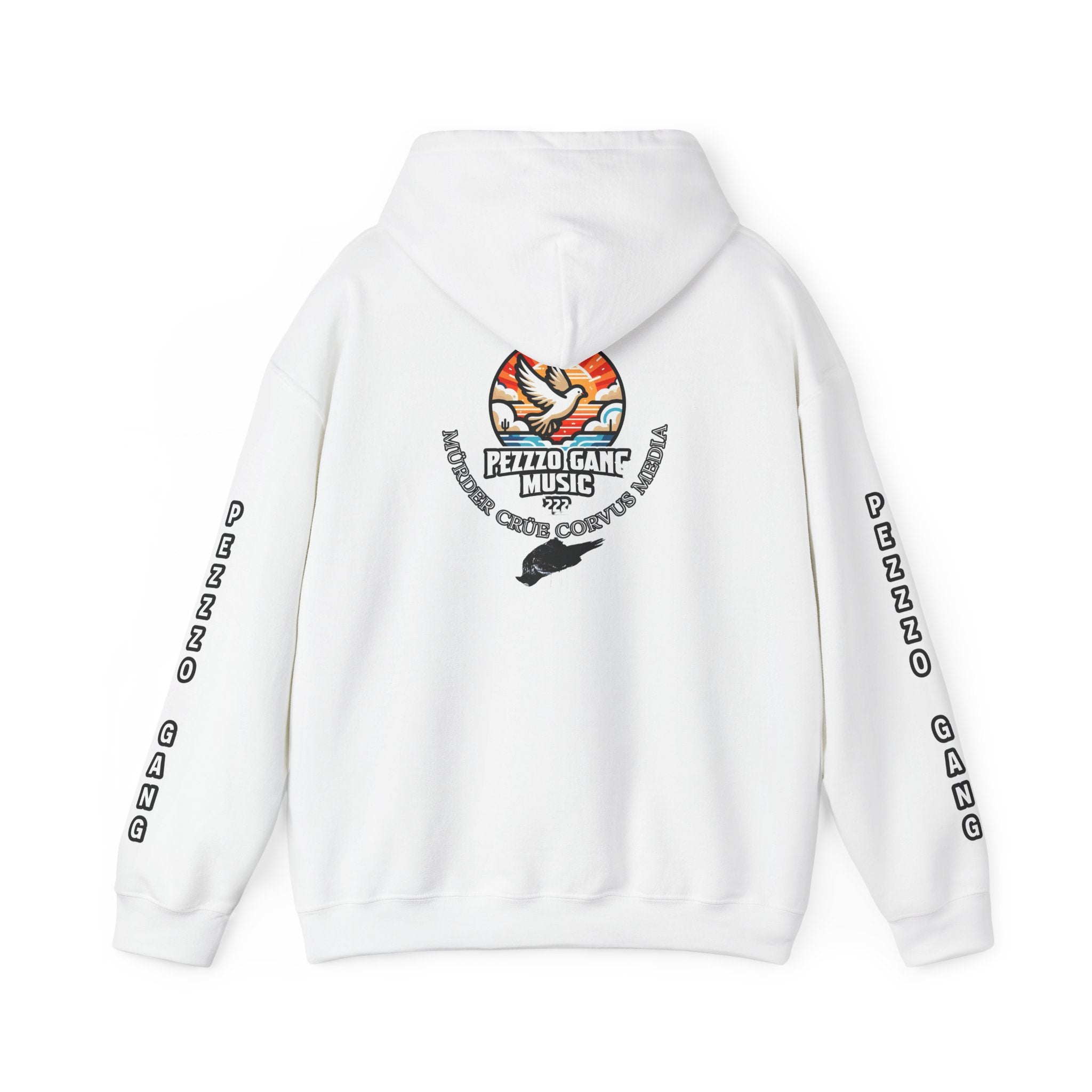 Pezzzo Gang & Mürder Crüe Collab Hoodie — Dove and Crow Contrast Graphic Pullover