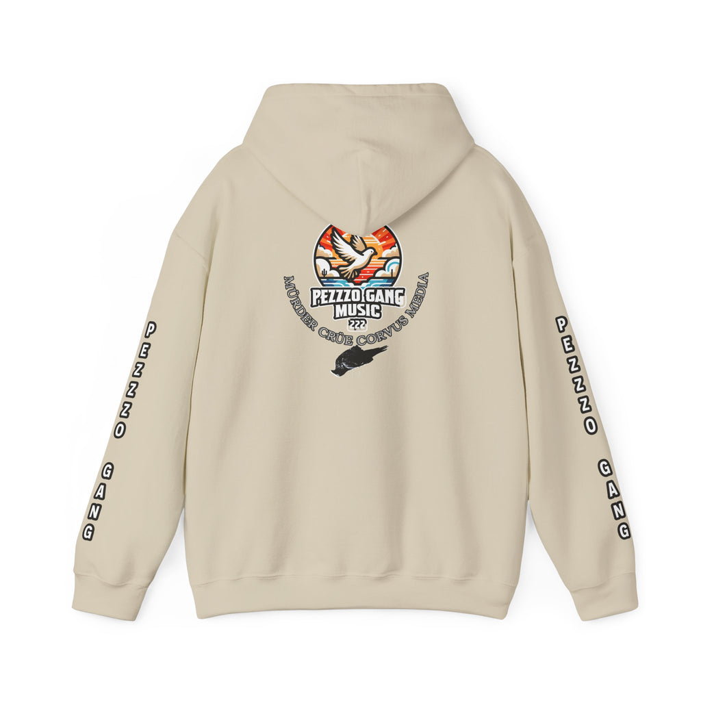 Pezzzo Gang & Mürder Crüe Collab Hoodie — Dove and Crow Contrast Graphic Pullover