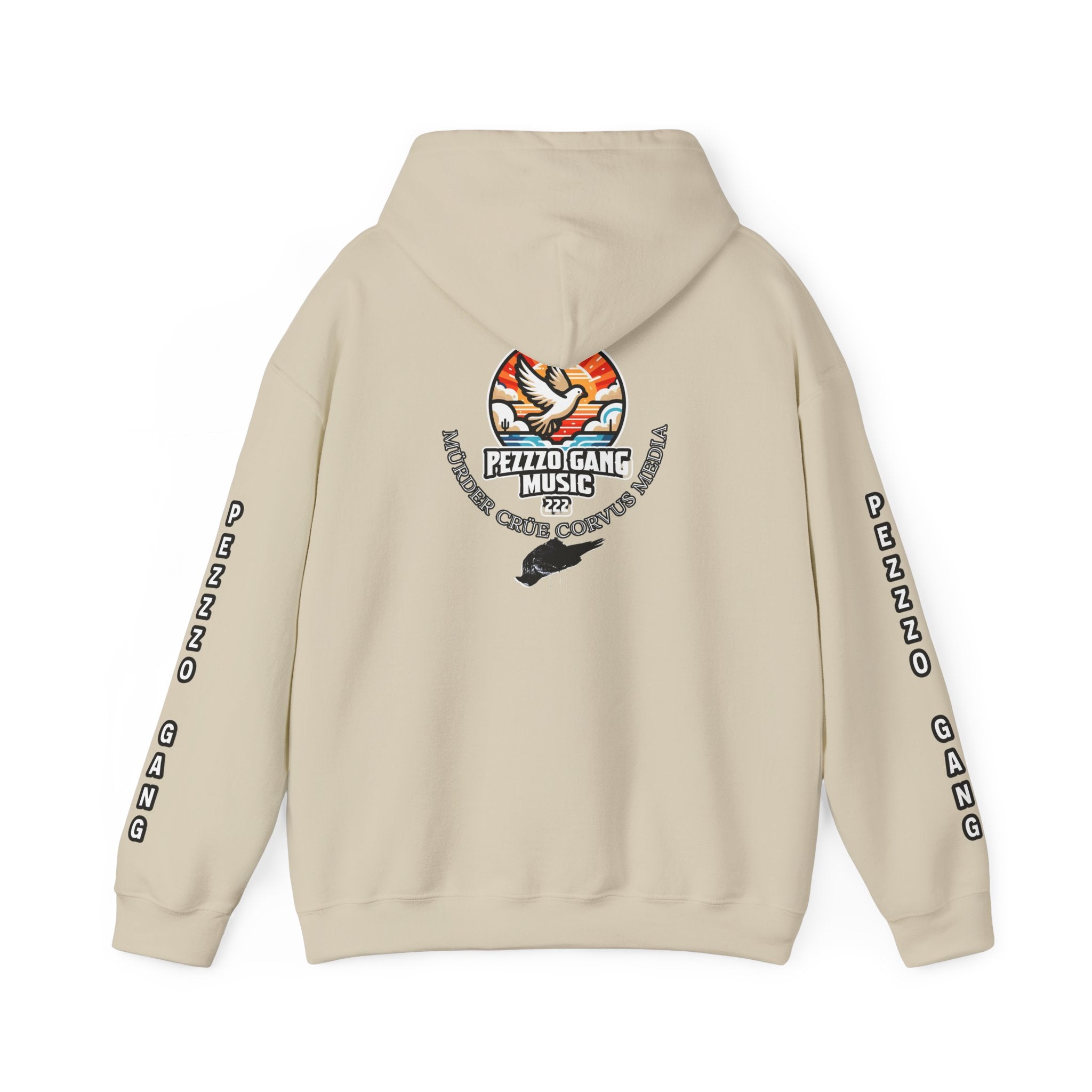 Pezzzo Gang & Mürder Crüe Collab Hoodie — Dove and Crow Contrast Graphic Pullover