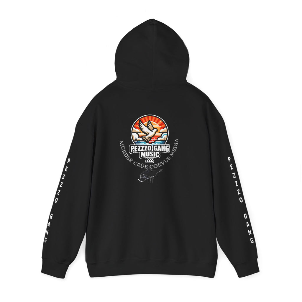 Pezzzo Gang & Mürder Crüe Collab Hoodie — Dove and Crow Contrast Graphic Pullover