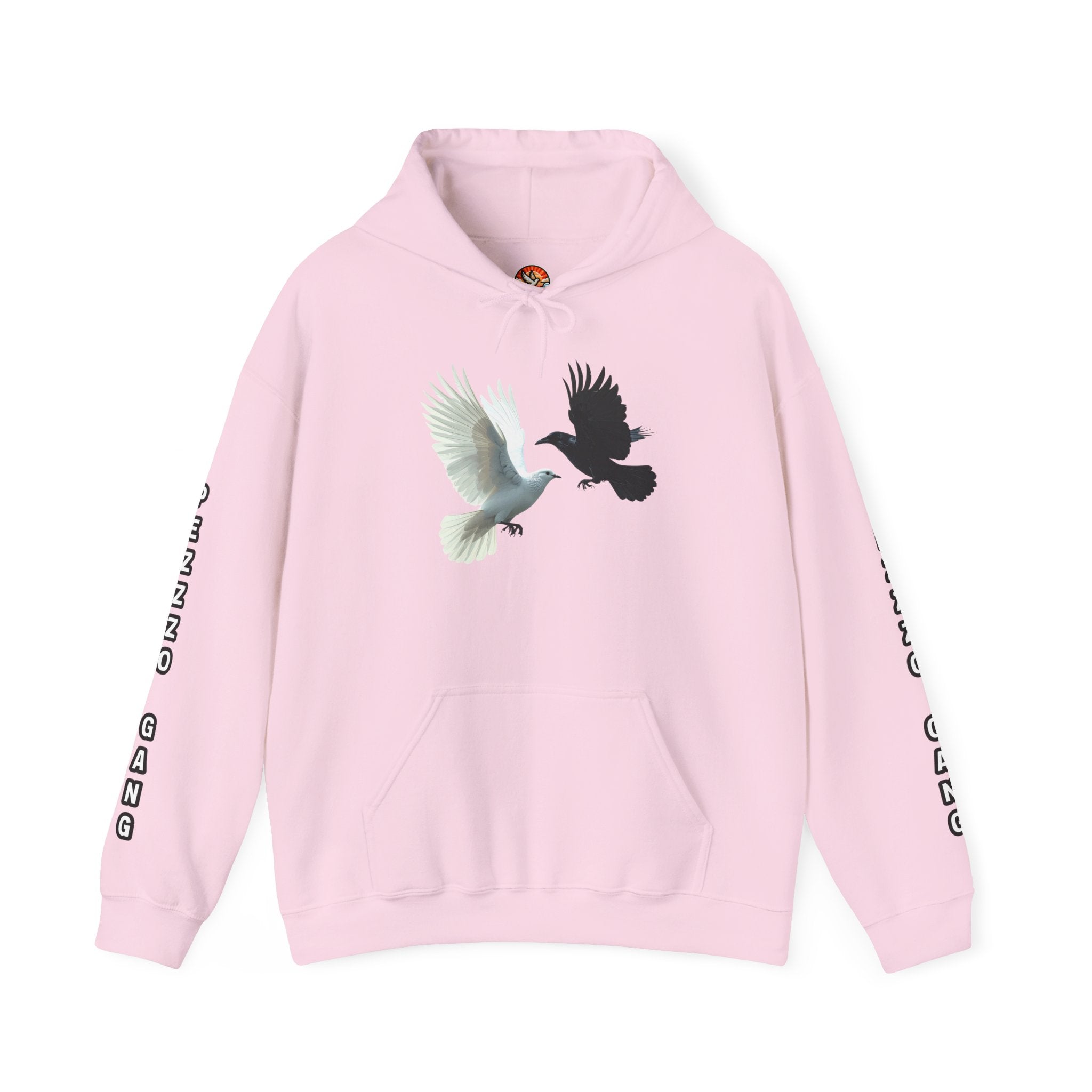 Pezzzo Gang & Mürder Crüe Collab Hoodie — Dove and Crow Contrast Graphic Pullover