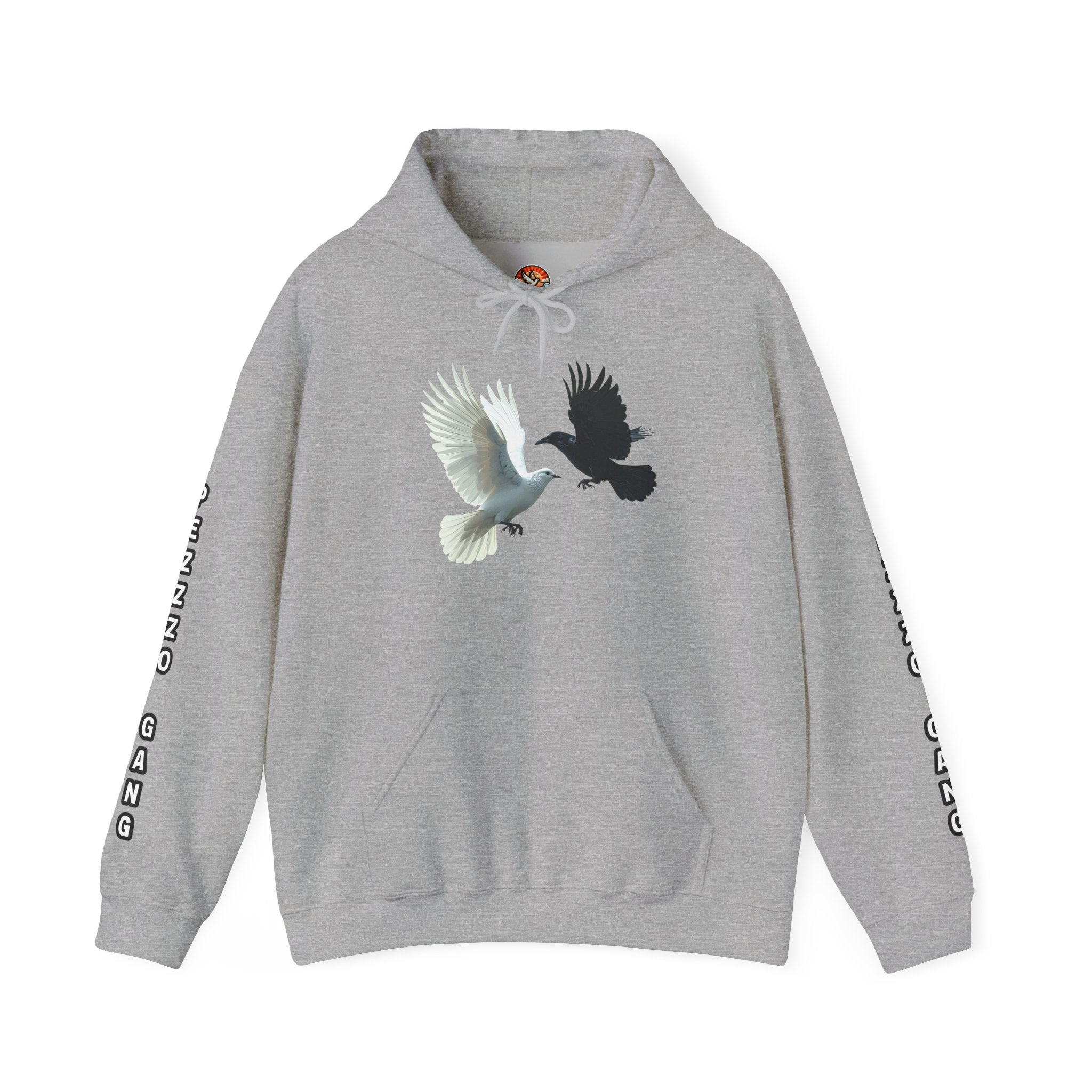 Pezzzo Gang & Mürder Crüe Collab Hoodie — Dove and Crow Contrast Graphic Pullover