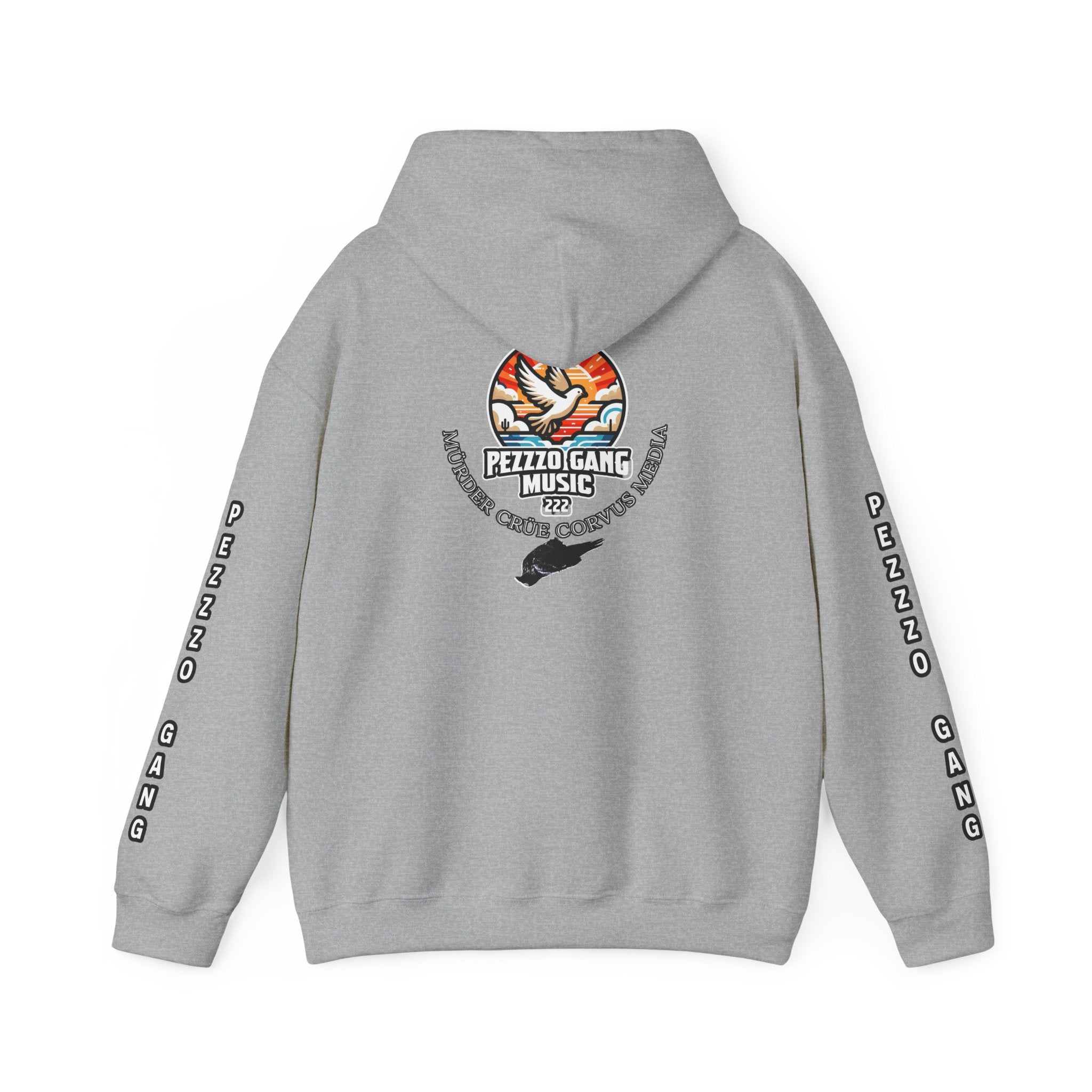 Pezzzo Gang & Mürder Crüe Collab Hoodie — Dove and Crow Contrast Graphic Pullover