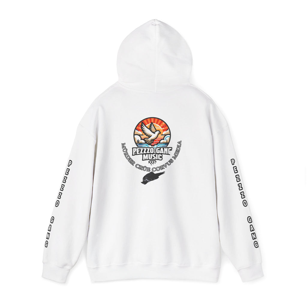 Pezzzo Gang & Mürder Crüe Collab Hoodie — Dove and Crow Contrast Graphic Pullover