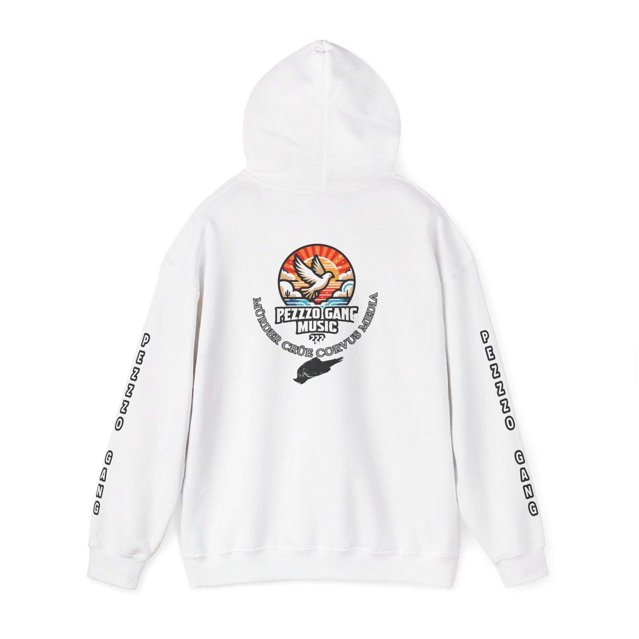 Pezzzo Gang & Mürder Crüe Collab Hoodie — Dove and Crow Contrast Graphic Pullover