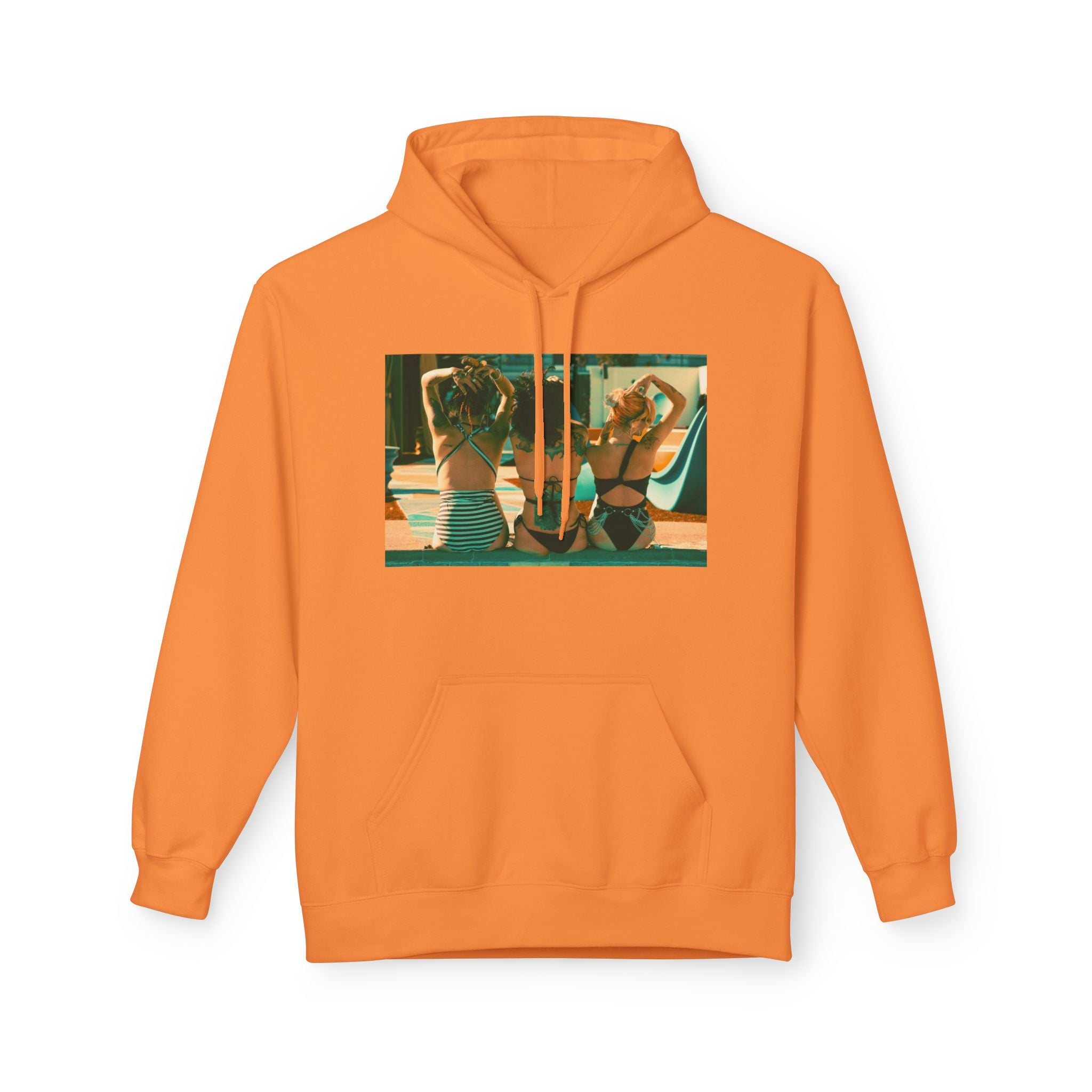 Retro Poolside Friends Hoodie — Vintage Bikini Photo Sweatshirt