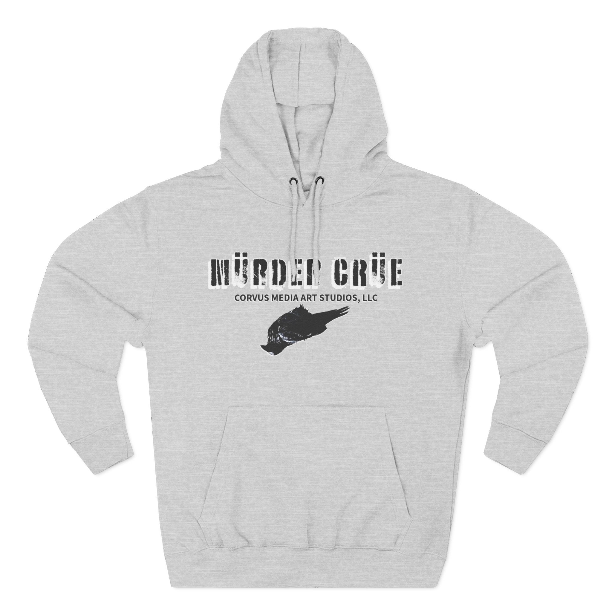 Steampunk crow Hoodie — 'Mürder Crüe' Graphic Fleece Hoodie with Feathered Raven Design