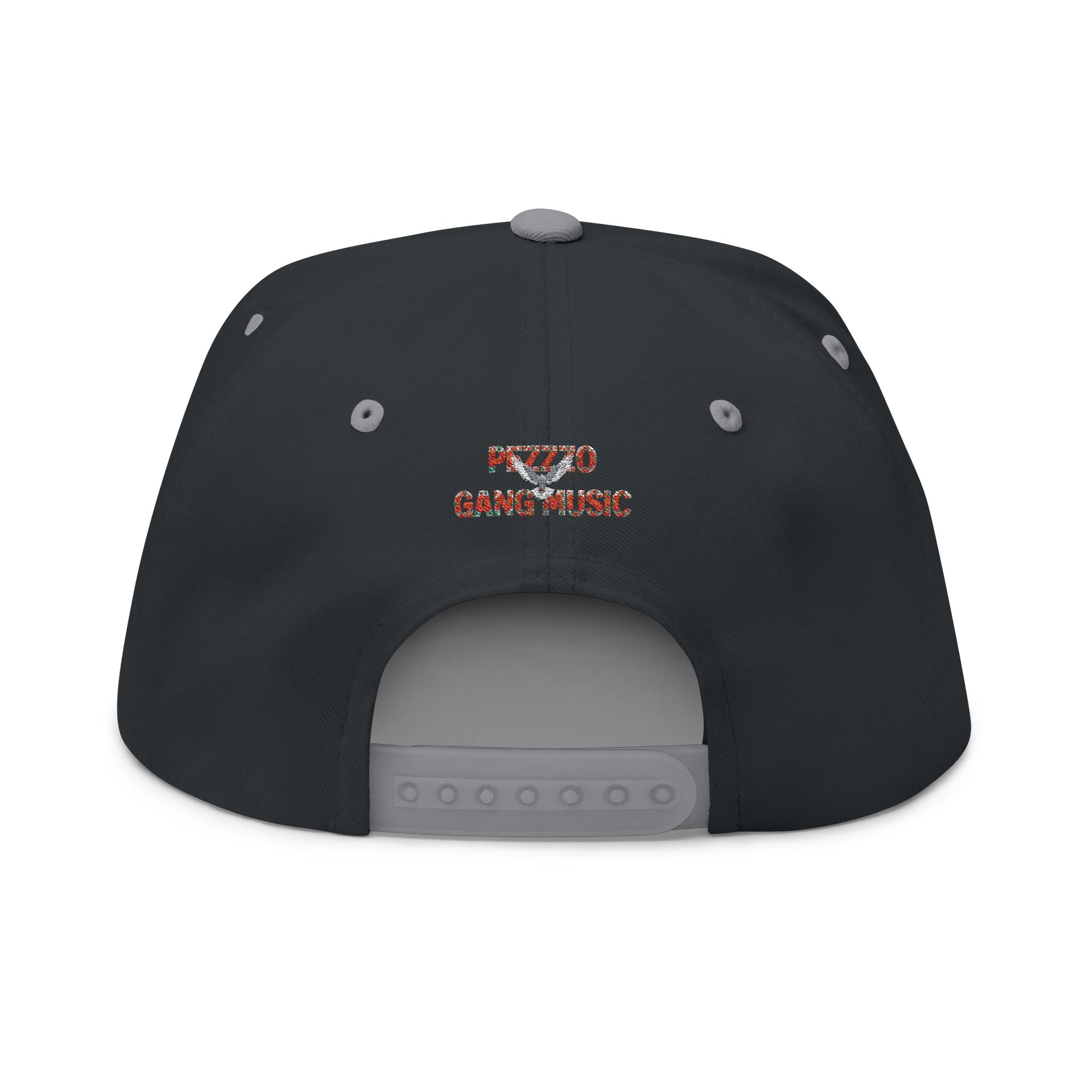 PEZZZO Gang Embroidered Flat Bill Cap — Floral Logo Snapback Hat