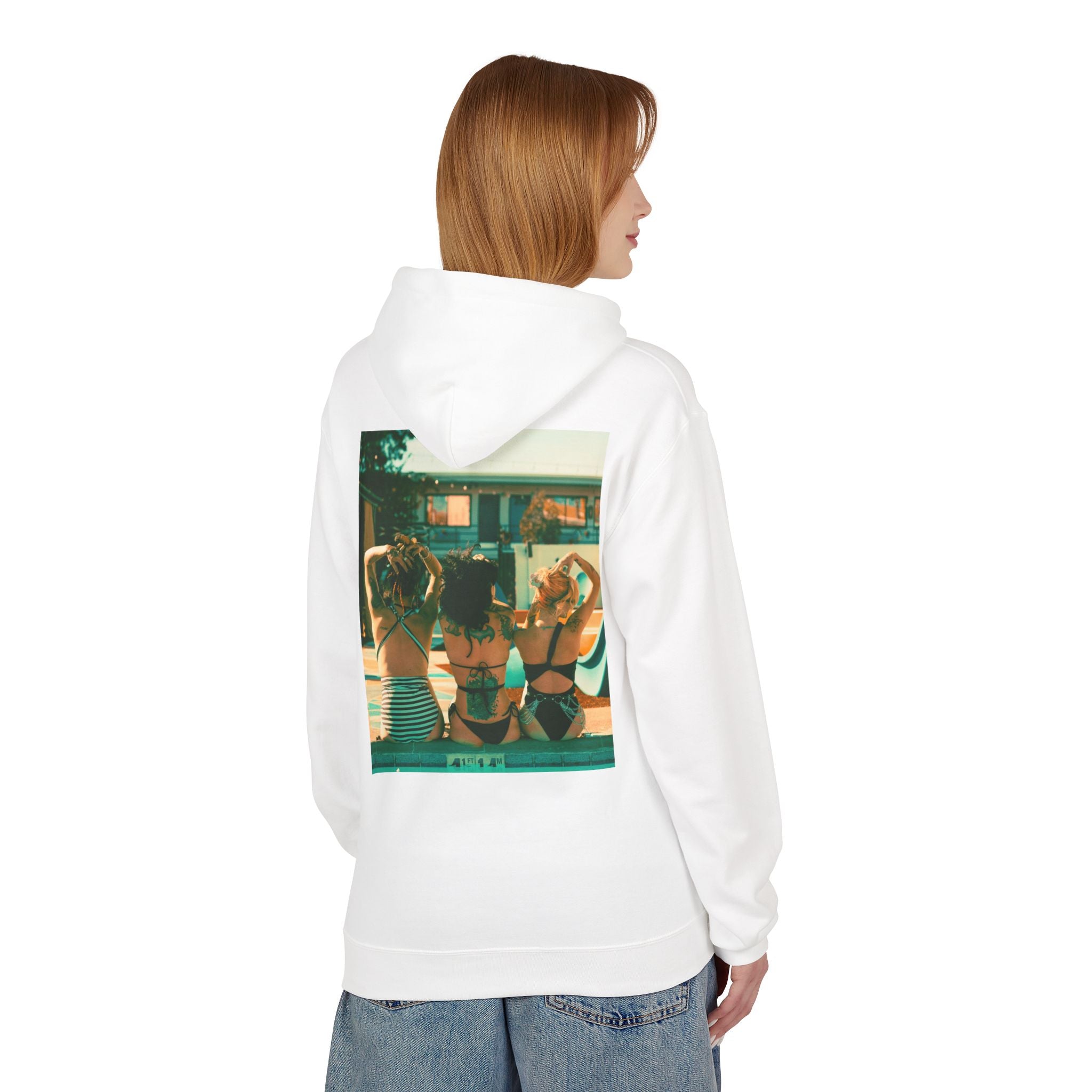 Retro Poolside Friends Hoodie — Vintage Bikini Photo Sweatshirt