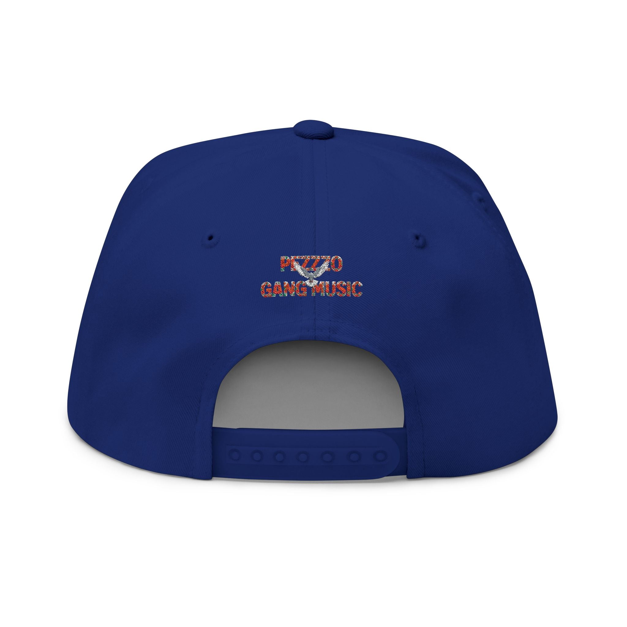 PEZZZO Gang Embroidered Flat Bill Cap — Floral Logo Snapback Hat