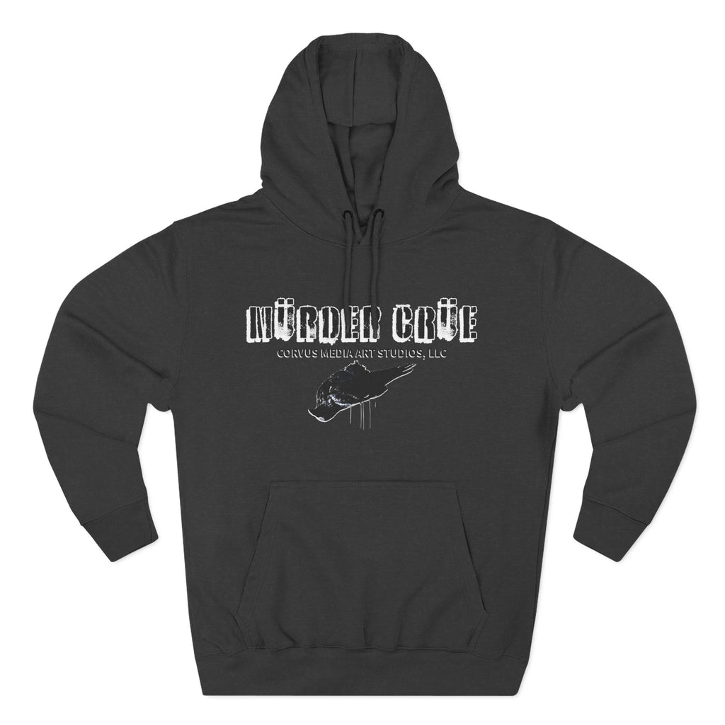 Steampunk crow Hoodie — 'Mürder Crüe' Graphic Fleece Hoodie with Feathered Raven Design